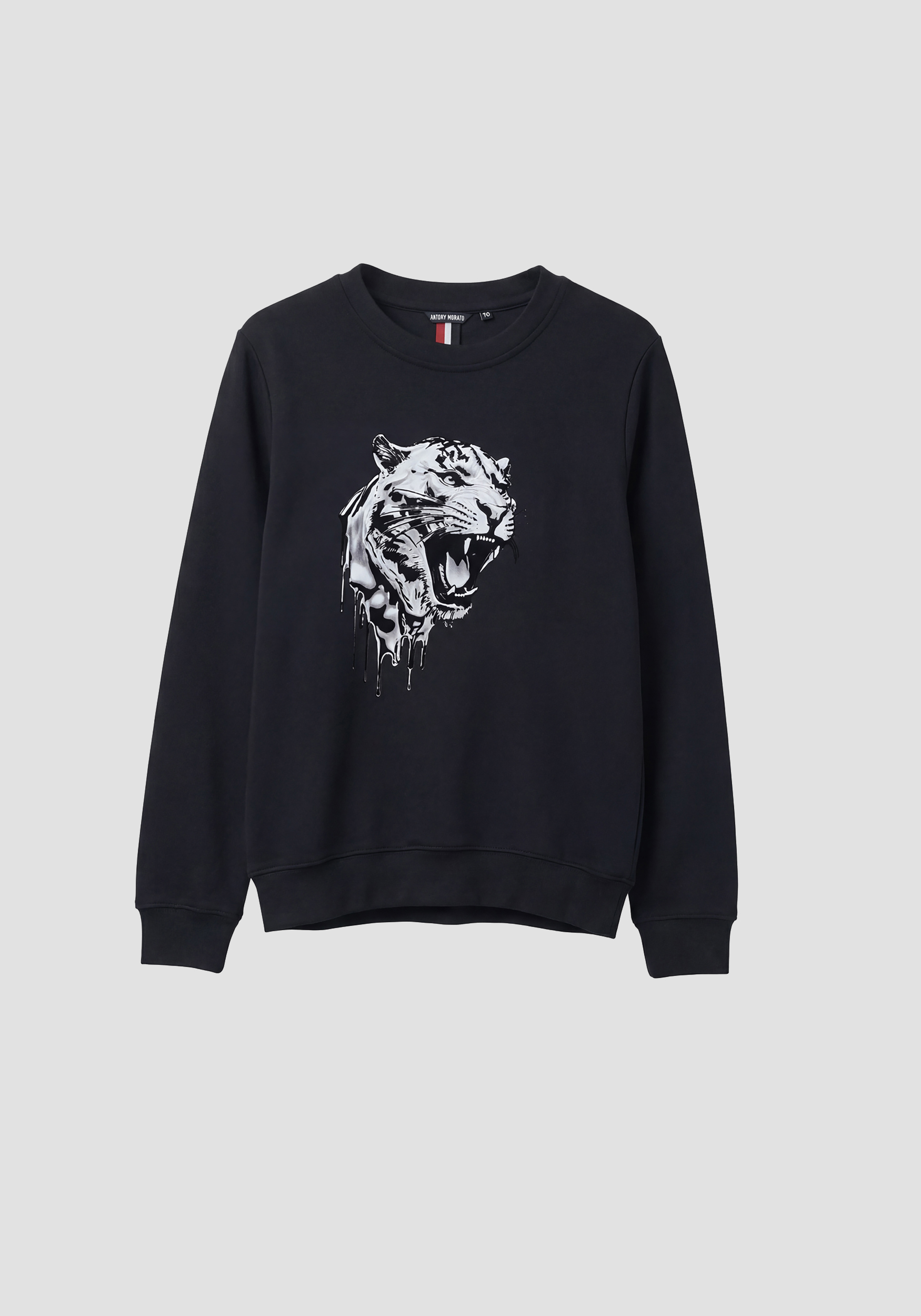 SUDADERA CON CUELLO REDONDO REGULAR FIT ESTAMPADO DE TIGRE