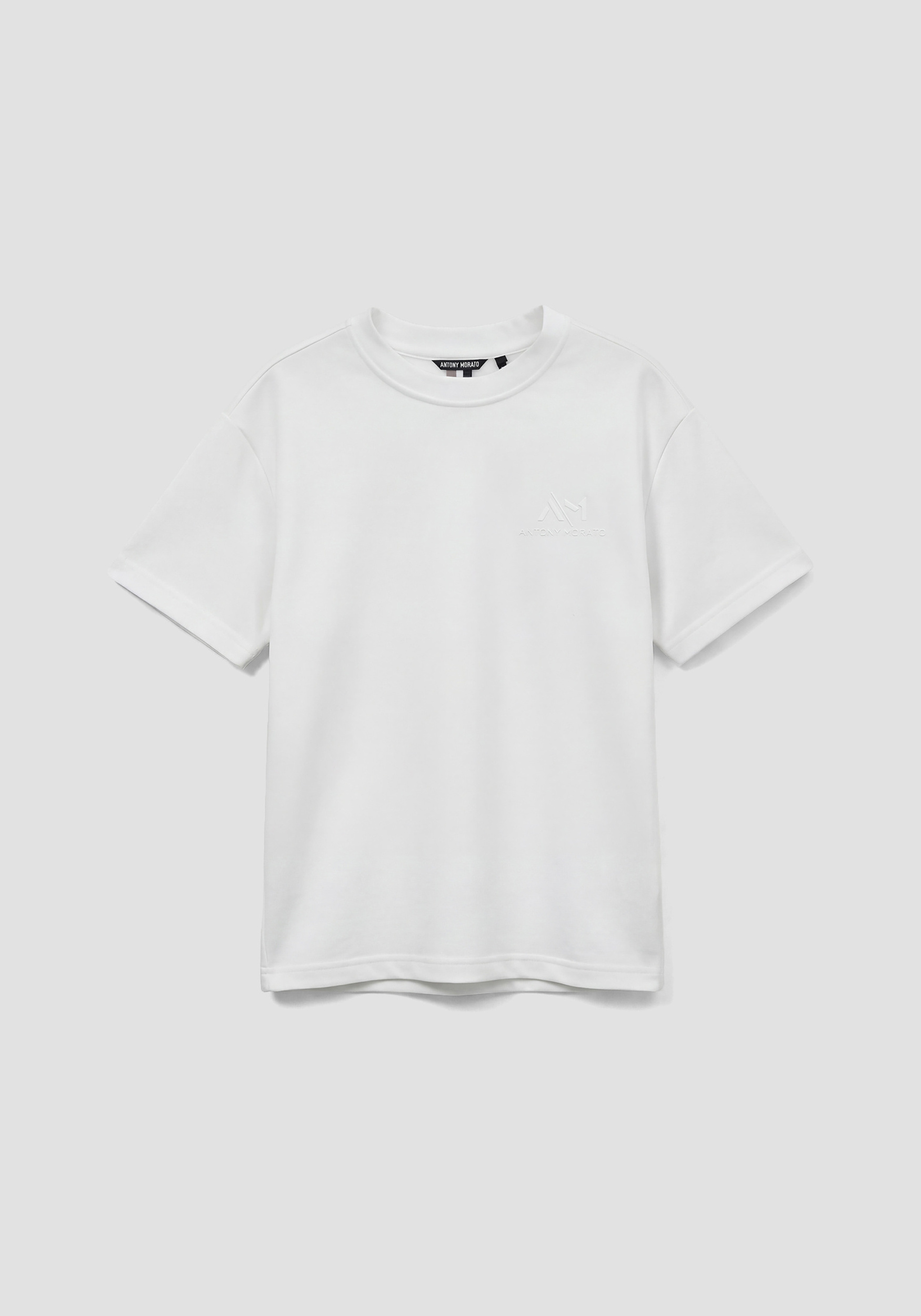 SUDADERA CON CUELLO REDONDO, MANGA CORTA Y CORTE RELAXED EN ALGODÓN SOSTENIBLE