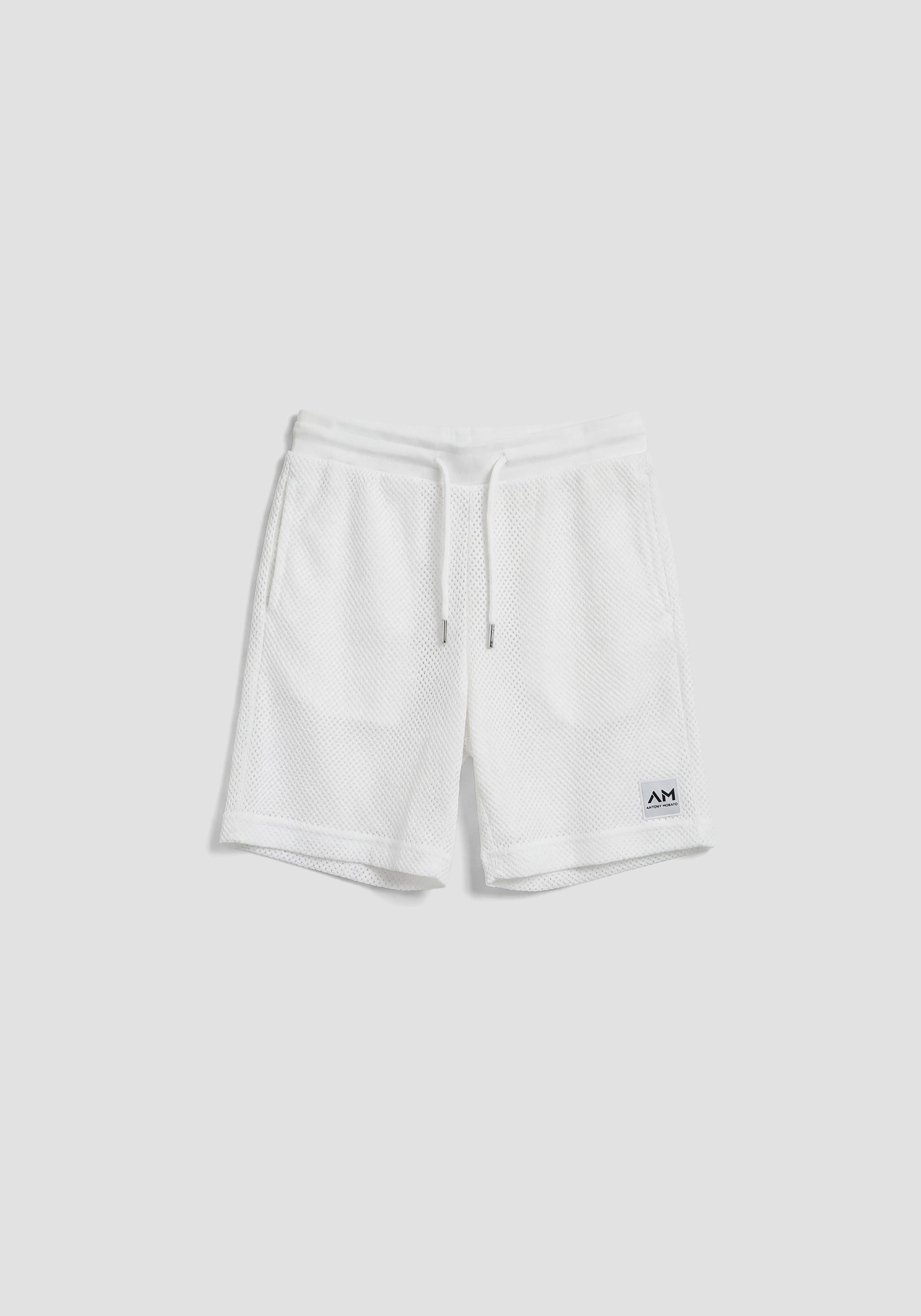 PANTALONES CORTOS DE AJUSTE REGULAR CON ELÁSTICO Y LOGOTIPO