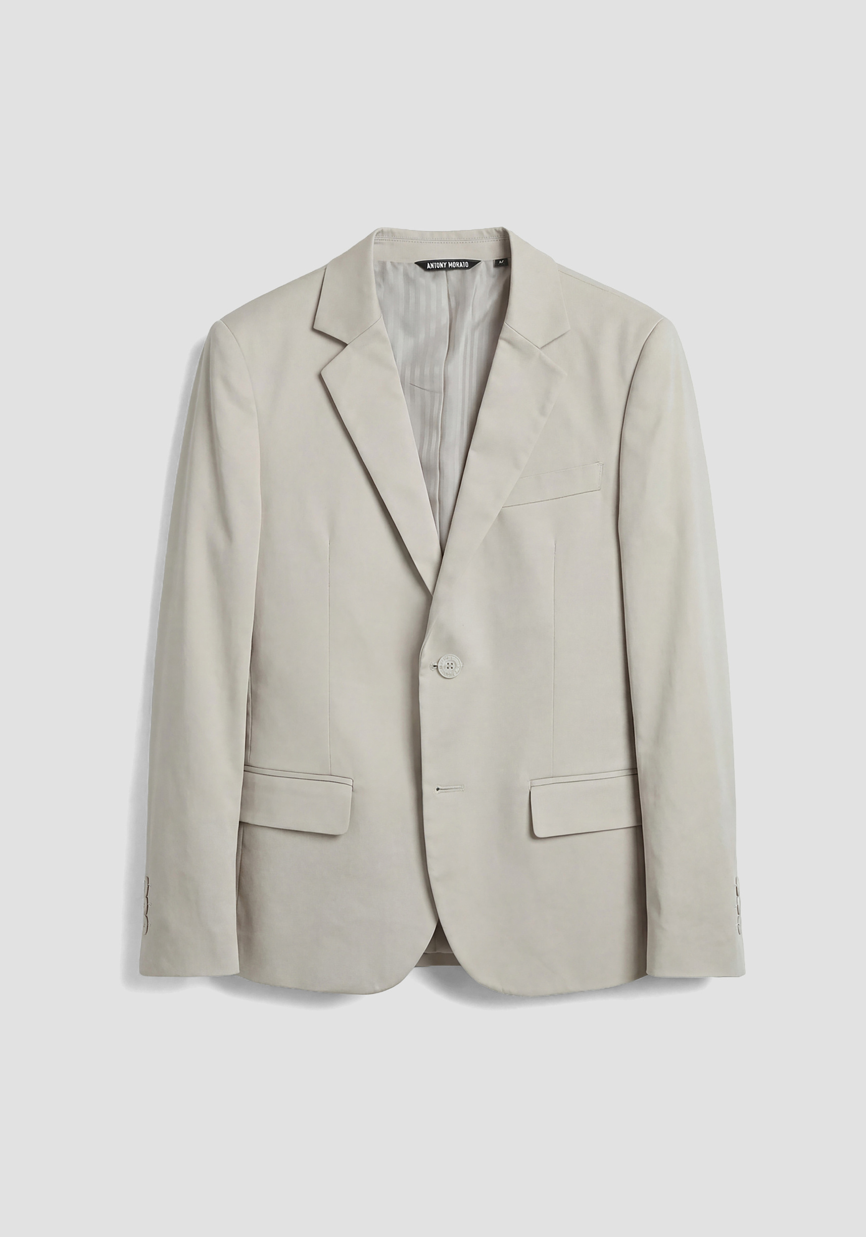 CHAQUETA REGULAR FIT EN SARGA DE ALGODÓN Y LYOCELL ELÁSTICO