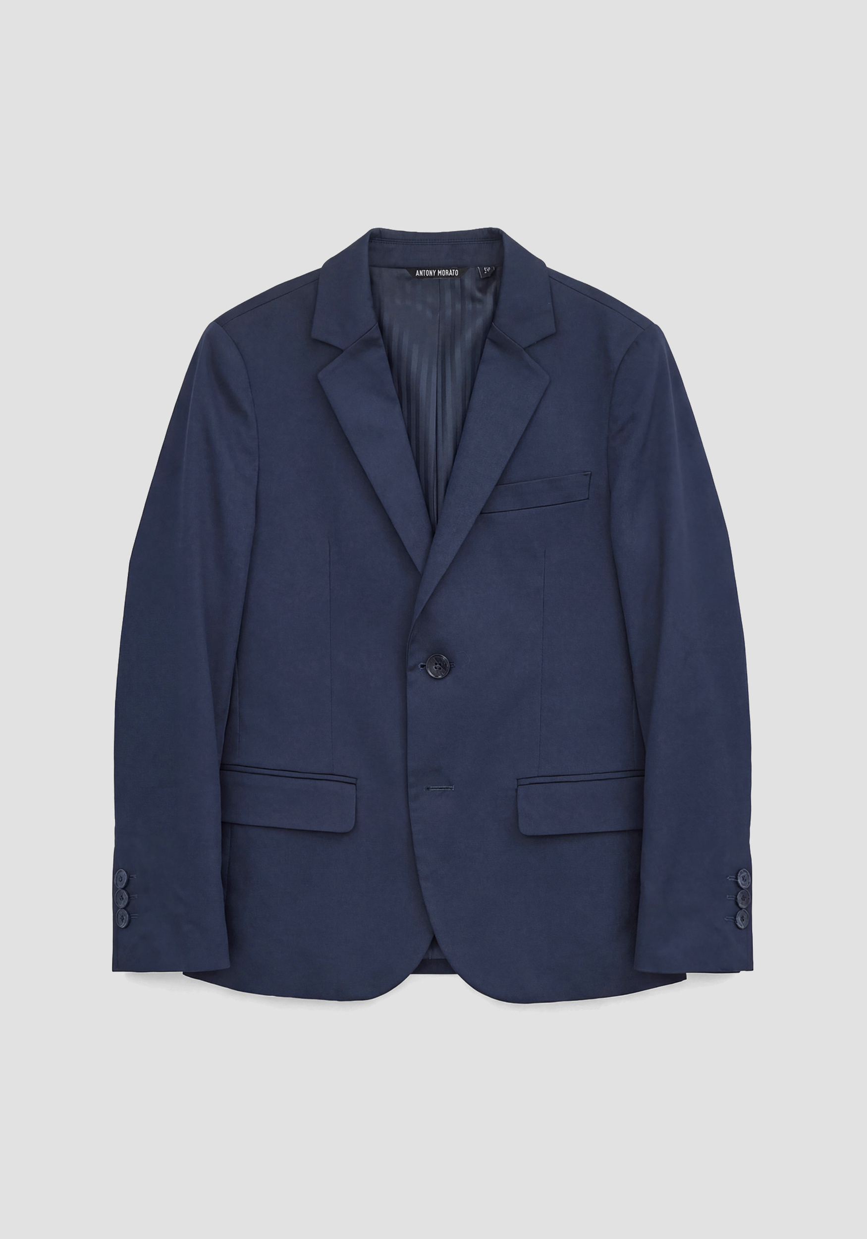 CHAQUETA REGULAR FIT EN SARGA DE ALGODÓN Y LYOCELL ELÁSTICO