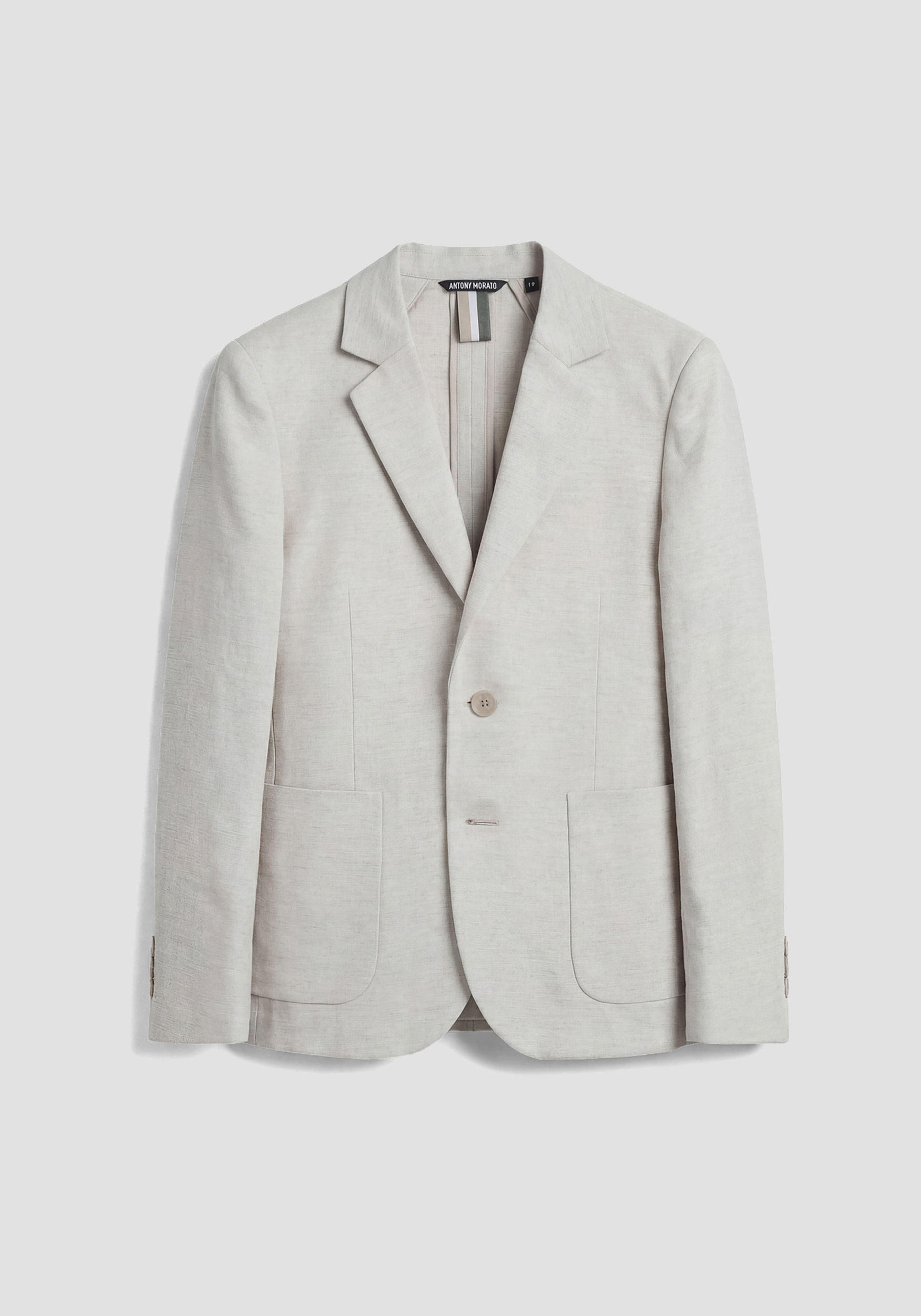 CHAQUETA REGULAR FIT EN SLUB DE LINO Y VISCOSA