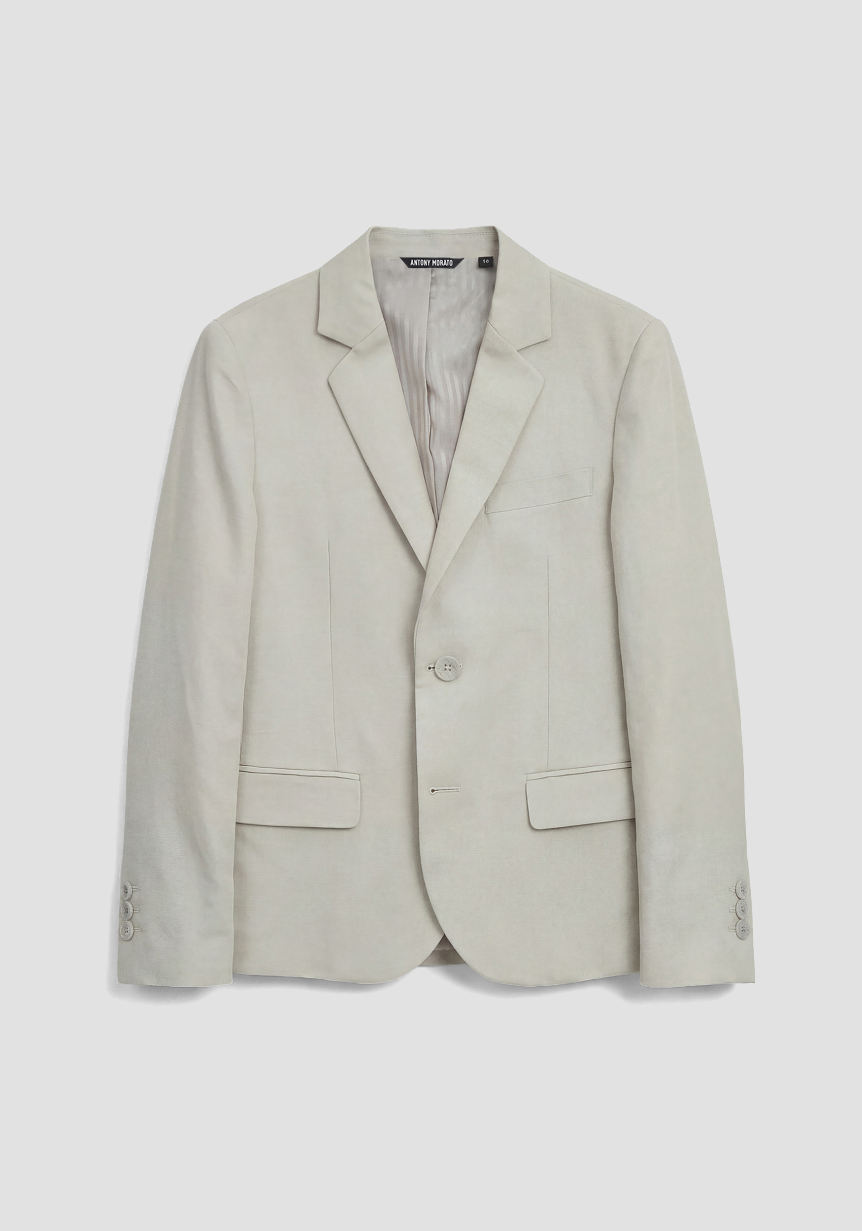 CHAQUETA REGULAR FIT EN SLUB DE LINO Y VISCOSA