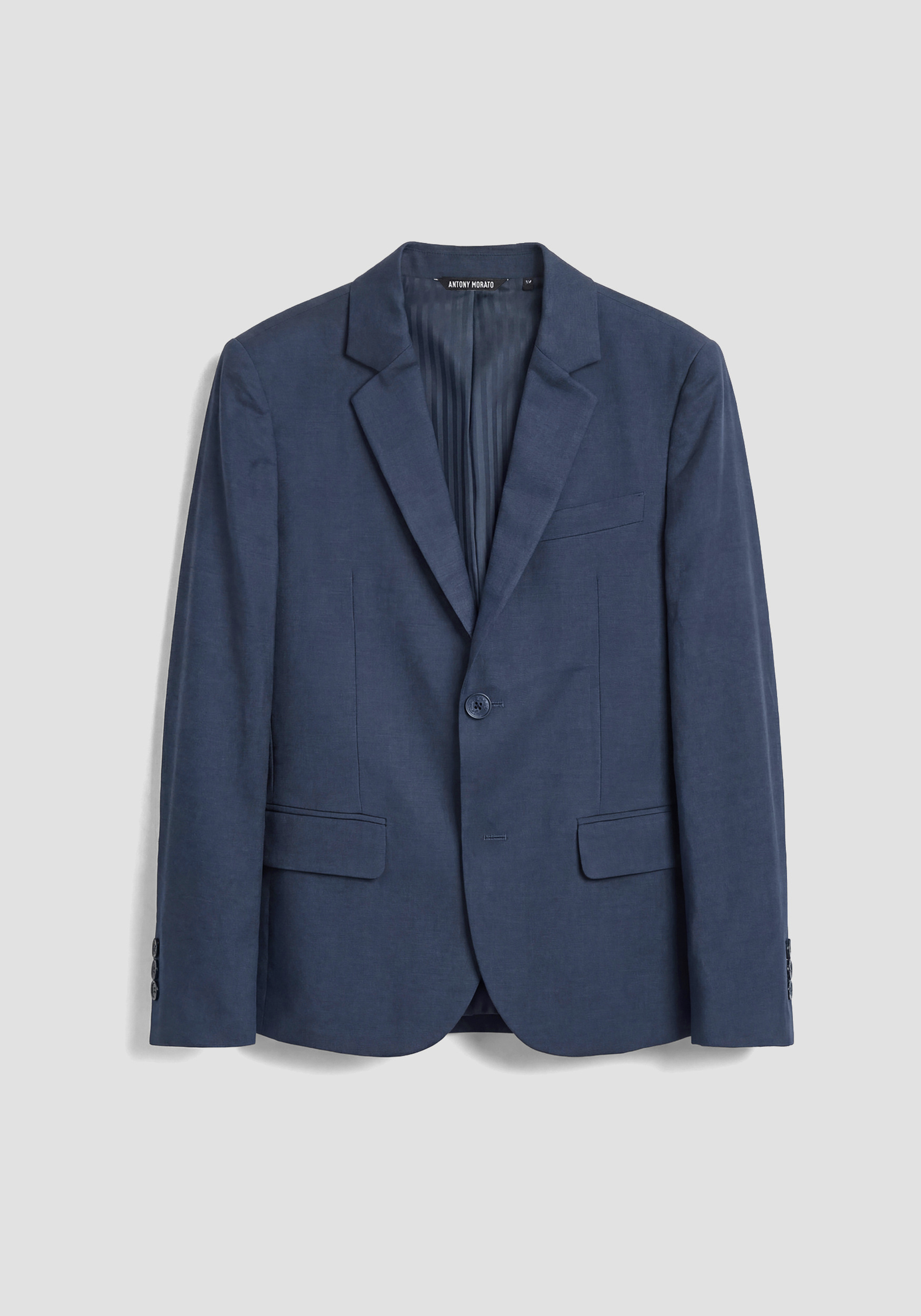 CHAQUETA REGULAR FIT EN SLUB DE LINO Y VISCOSA