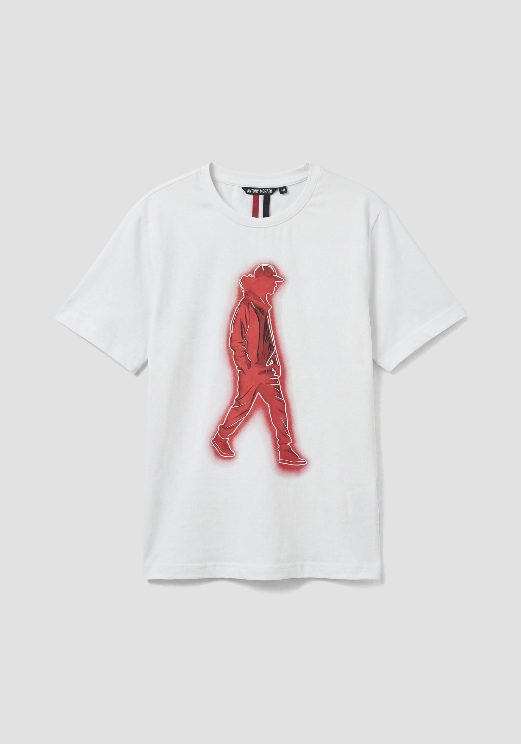 CAMISETA REGULAR FIT DE JERSEY DE ALGODÓN CON ESTAMPADO WALKING MAN