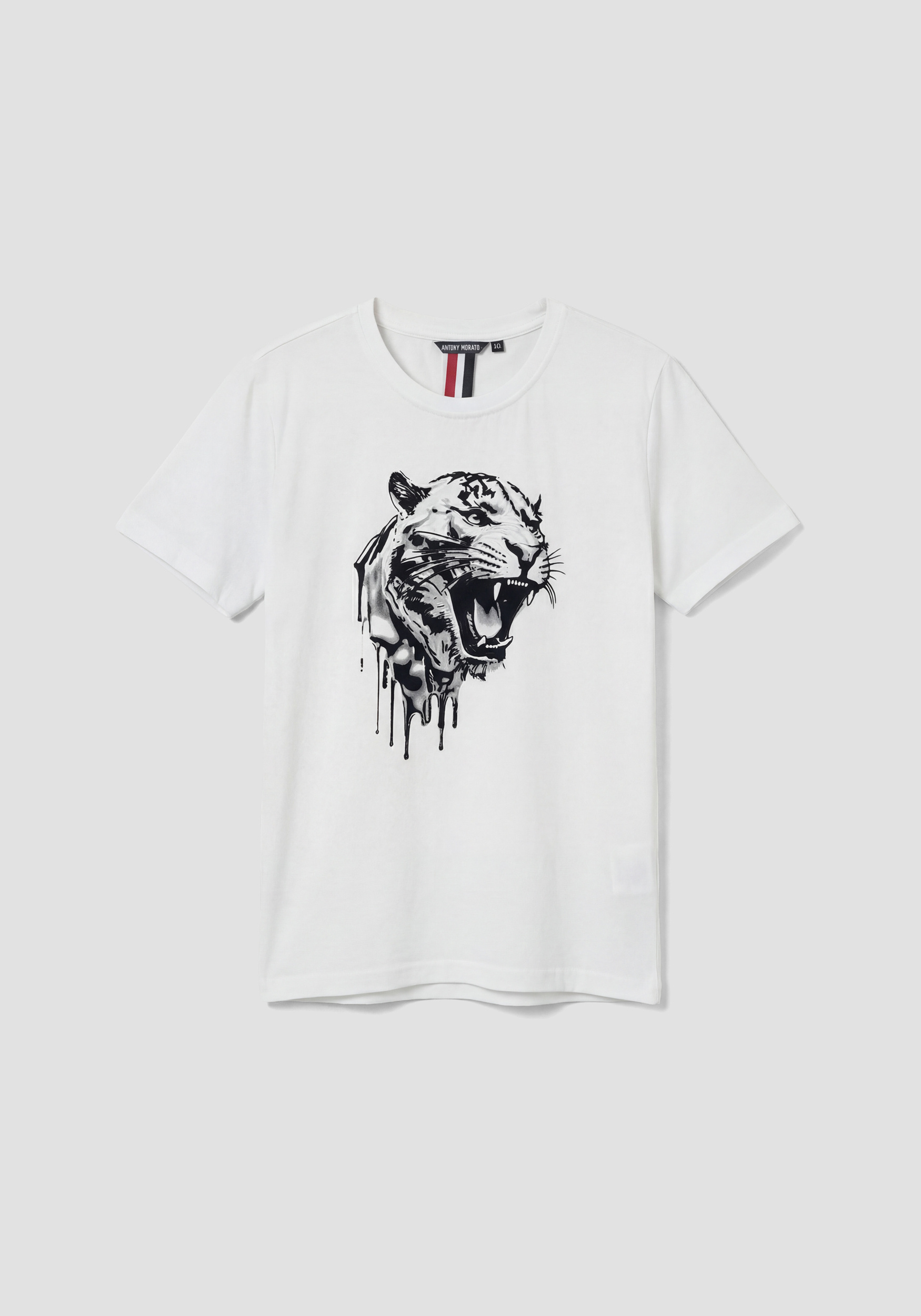 CAMISETA DE AJUSTE REGULAR EN JERSEY DE ALGODÓN CON ESTAMPADO DE TIGRE
