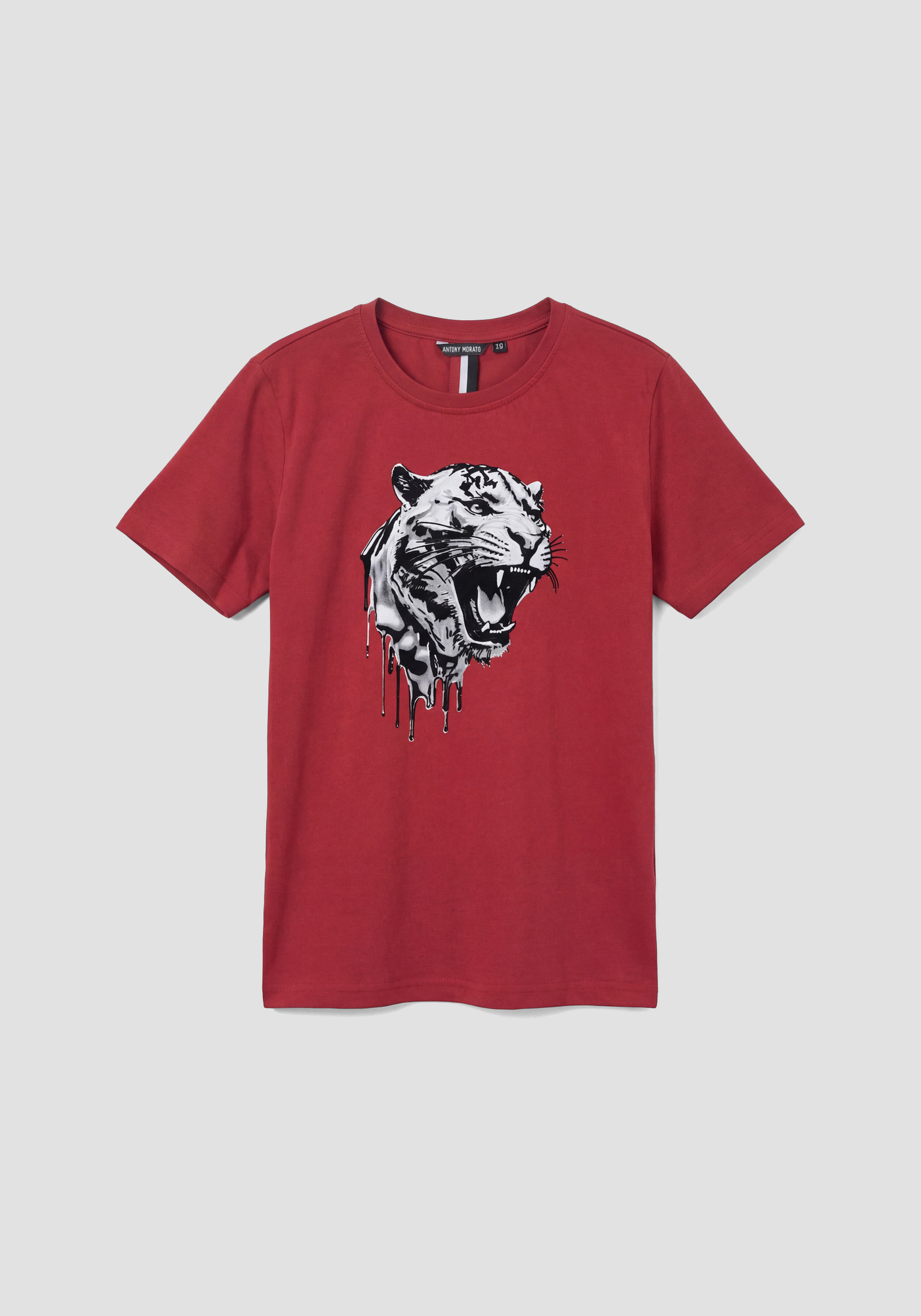 CAMISETA DE AJUSTE REGULAR EN JERSEY DE ALGODÓN CON ESTAMPADO DE TIGRE