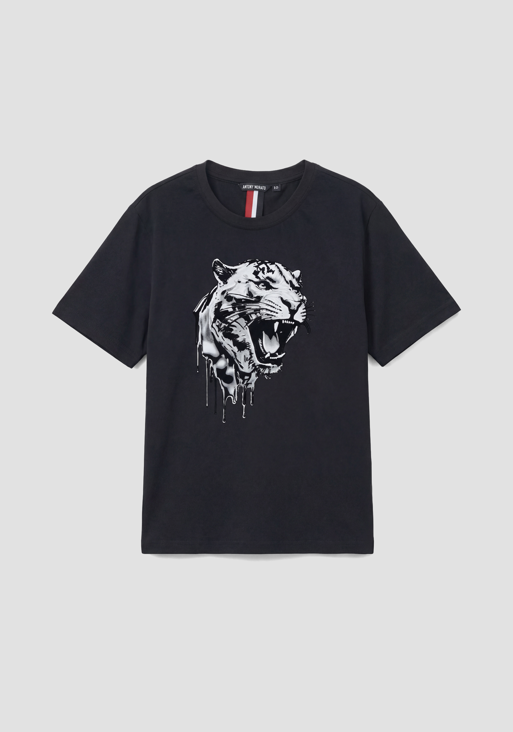 CAMISETA DE AJUSTE REGULAR EN JERSEY DE ALGODÓN CON ESTAMPADO DE TIGRE