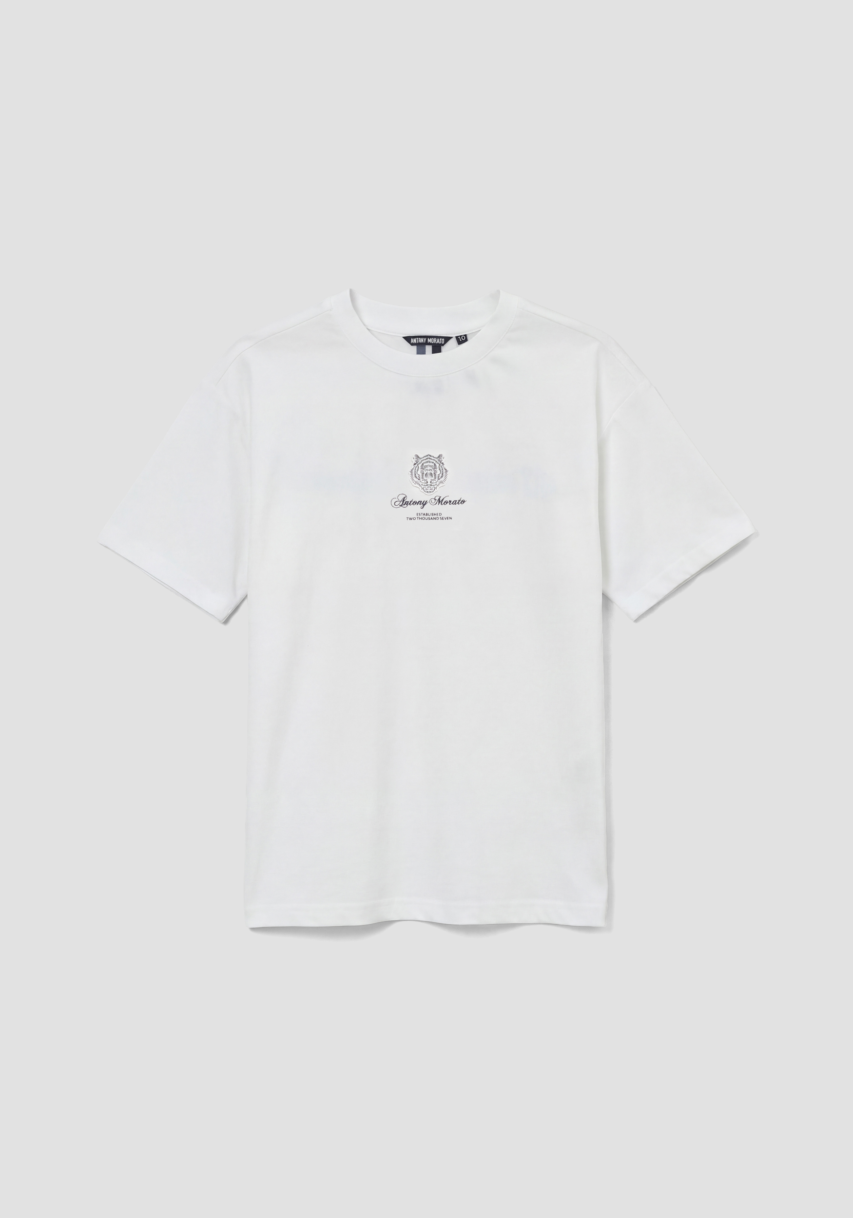 CAMISETA DE CORTE RELAJADO DE JERSEY DE ALGODÓN CON ESTAMPADO DE TIGRE