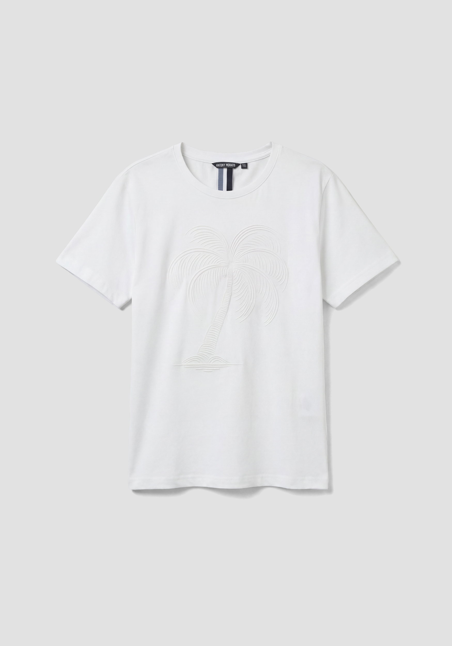 CAMISETA DE CORTE REGULAR DE JERSEY DE ALGODÓN CON ESTAMPADO DE PALMA