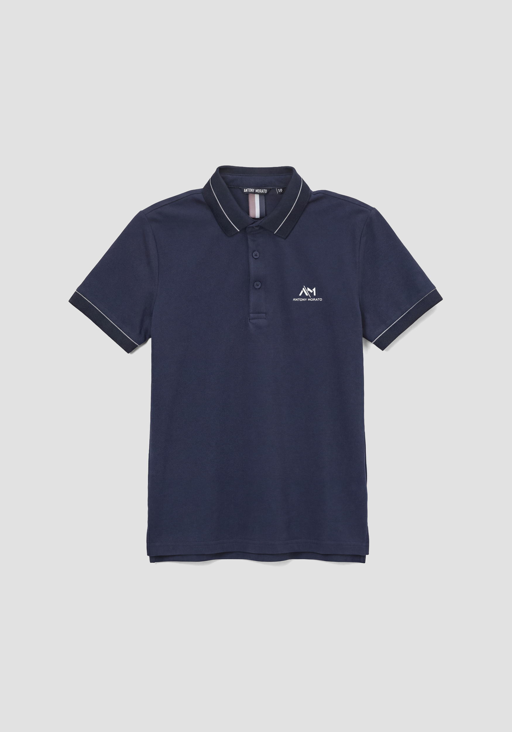 POLO DE CORTE REGULAR EN PIQUÉ DE ALGODÓN CON ESTAMPADO DE LOGOTIPO