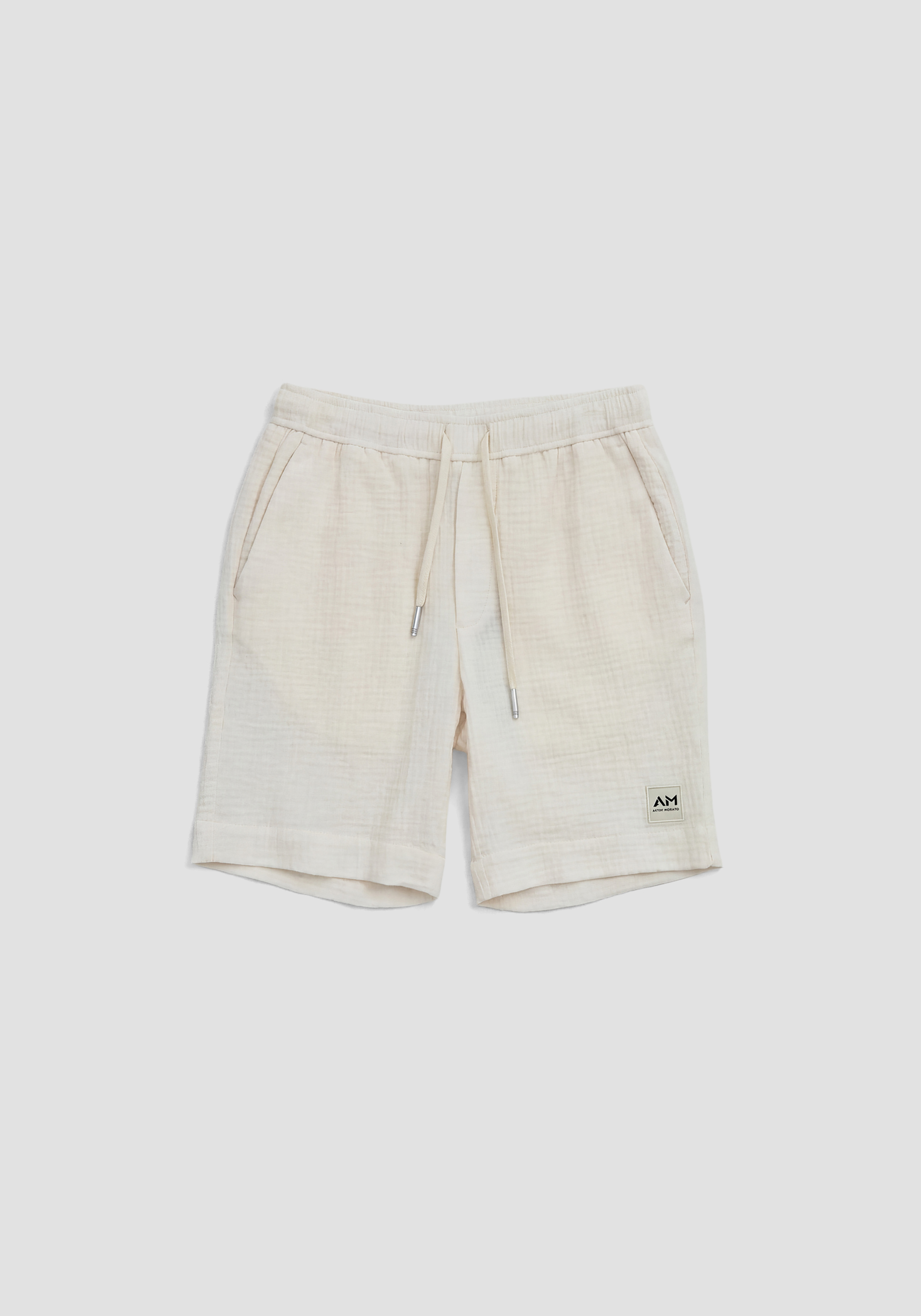 PANTALONES CORTOS DE CORTE REGULAR EN ALGODÓN SUAVE AL TACTO CON EFECTO ARRUGADO