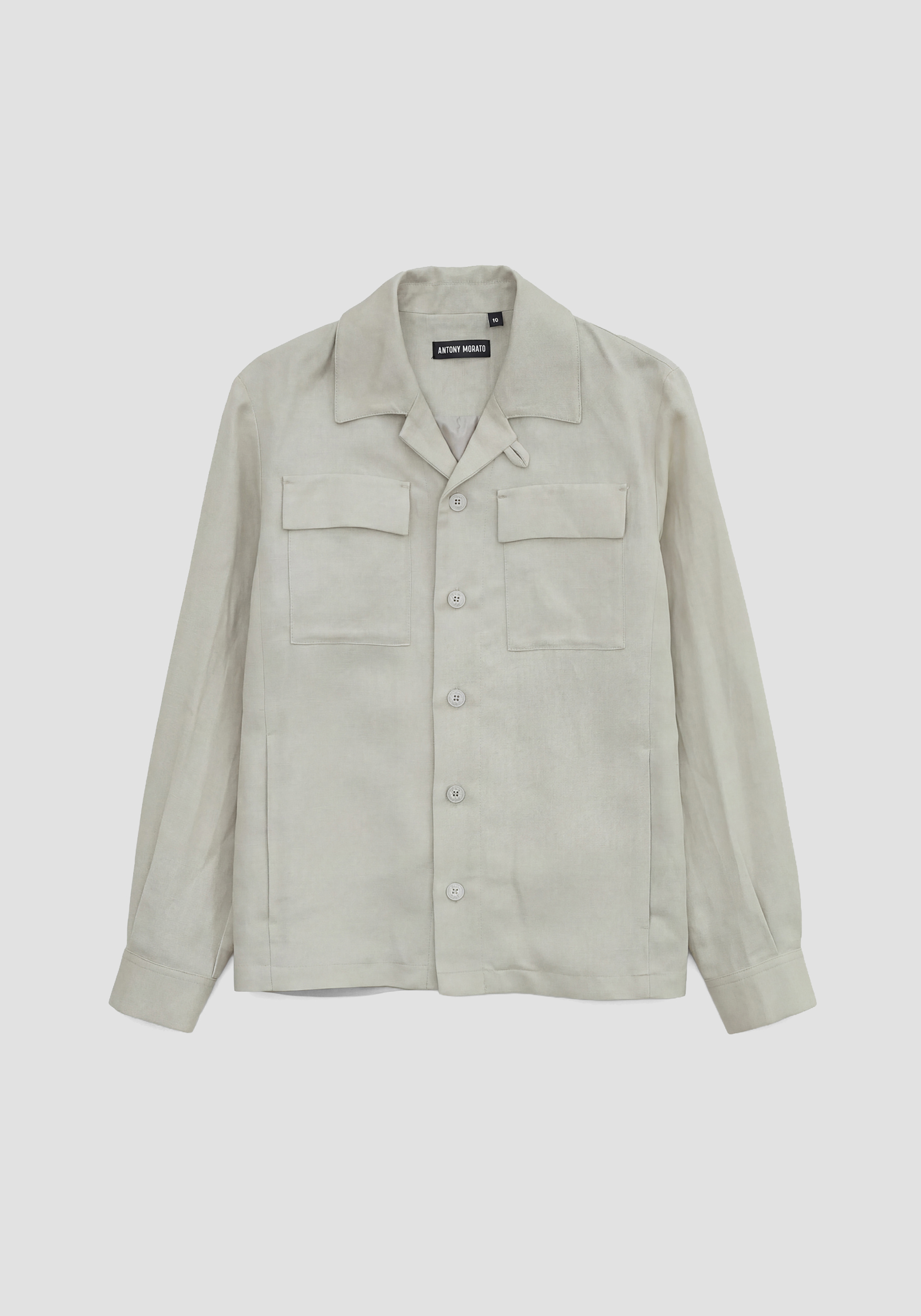 CAMISA REGULAR FIT DE MEZCLA DE LINO Y VISCOSA CON BOLSILLO