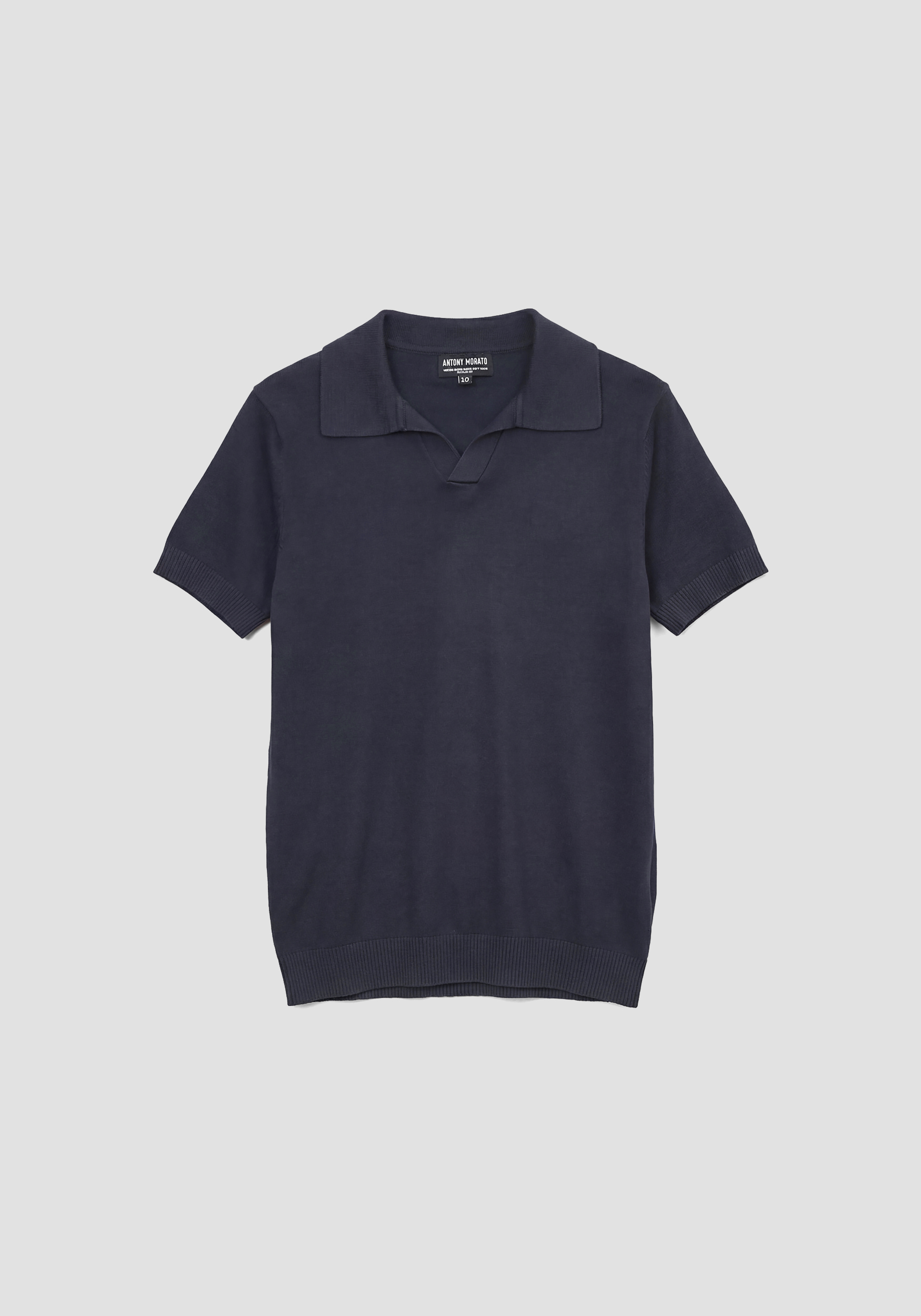 JERSEY DE MANGA CORTA Y CORTE REGULAR EN MEZCLA DE VISCOSA Y HILO SUPER SUAVE