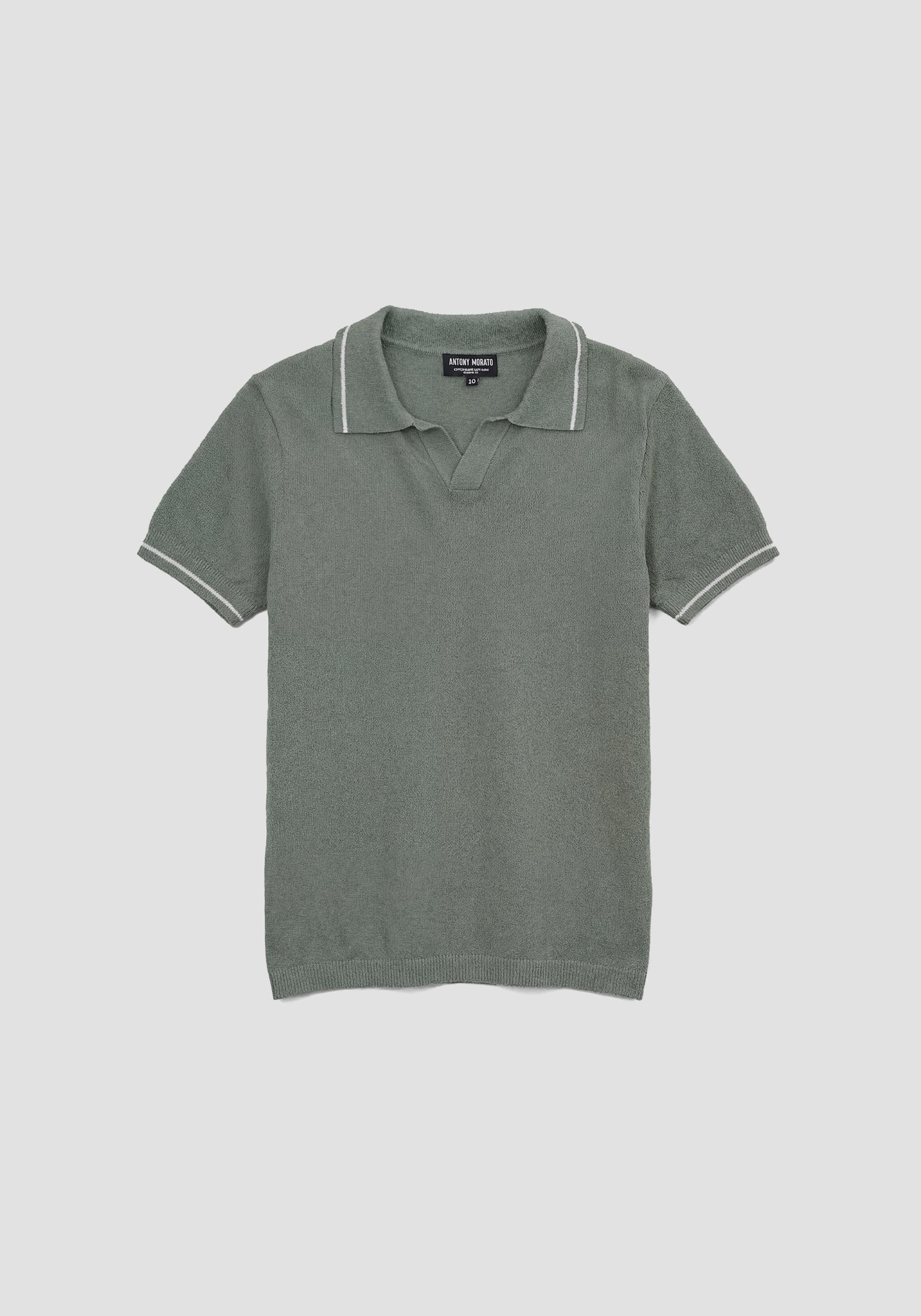 JERSEY DE MANGA CORTA Y CORTE REGULAR EN MEZCLA DE ALGODÓN Y HILO SUAVE