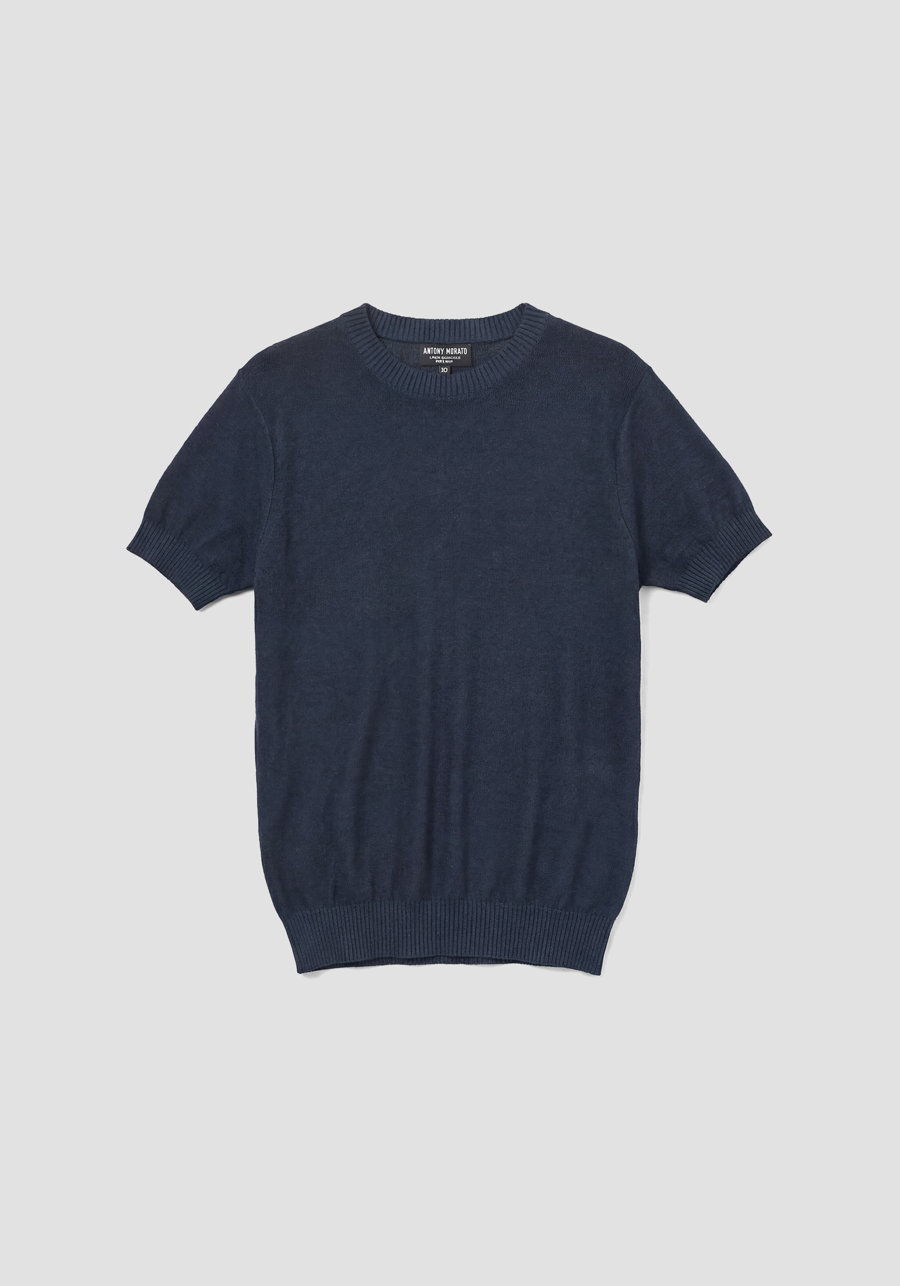 JERSEY DE CORTE REGULAR EN MEZCLA DE LINO Y HILO SUAVE