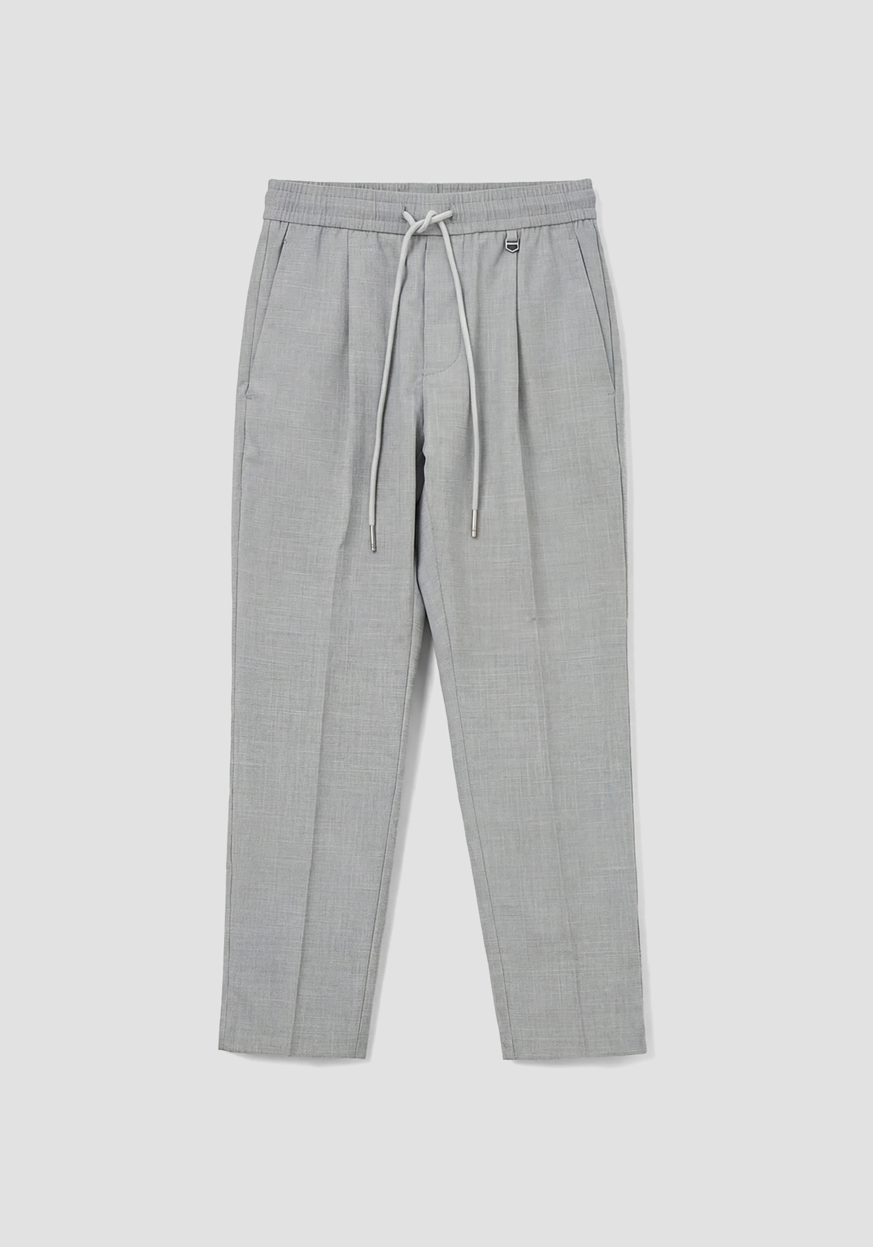 PANTALONES DE CORTE REGULAR EN SLUB ELÁSTICO DE VISCOSA PARA TRAJE