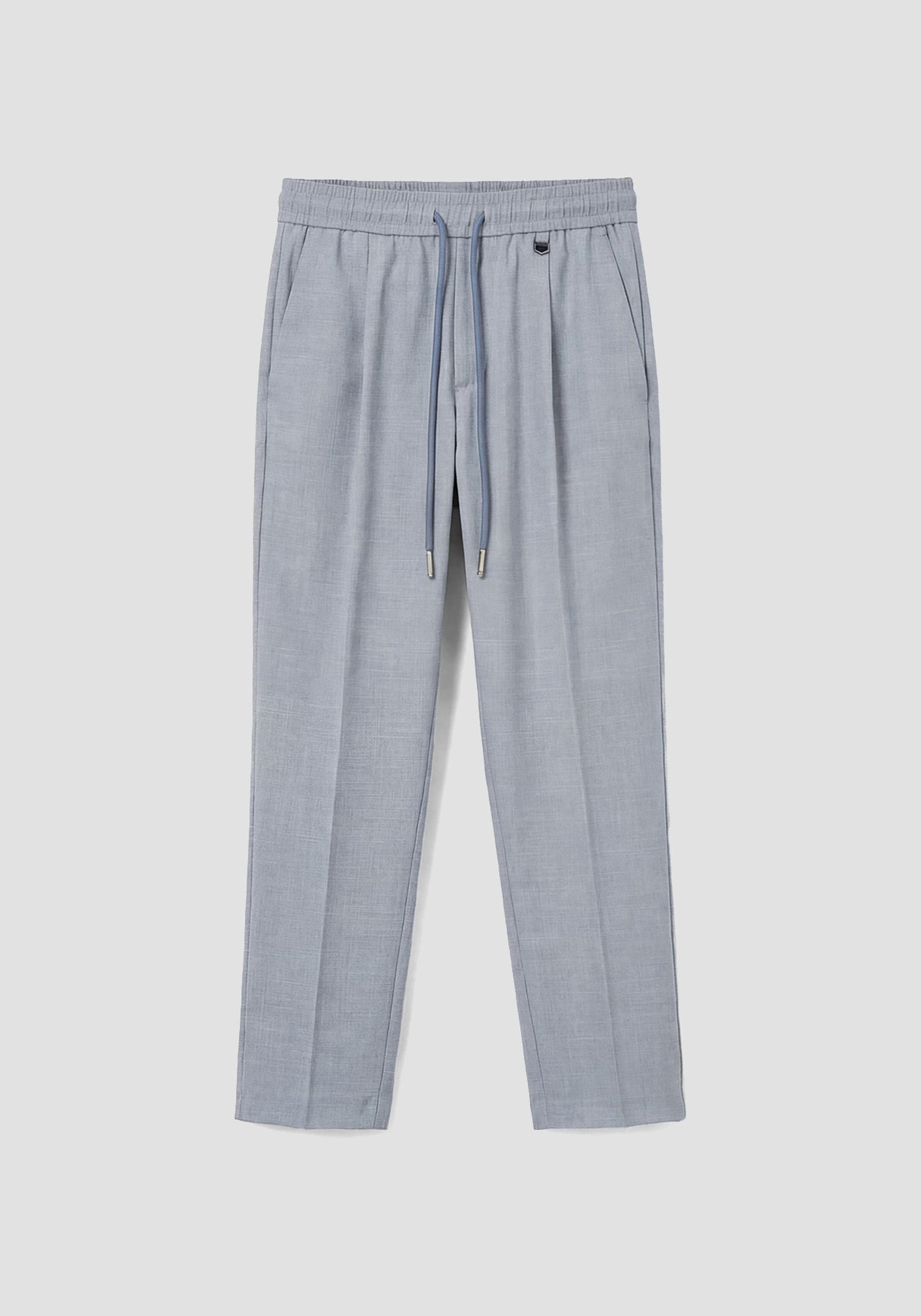 PANTALONES DE CORTE REGULAR EN SLUB ELÁSTICO DE VISCOSA PARA TRAJE