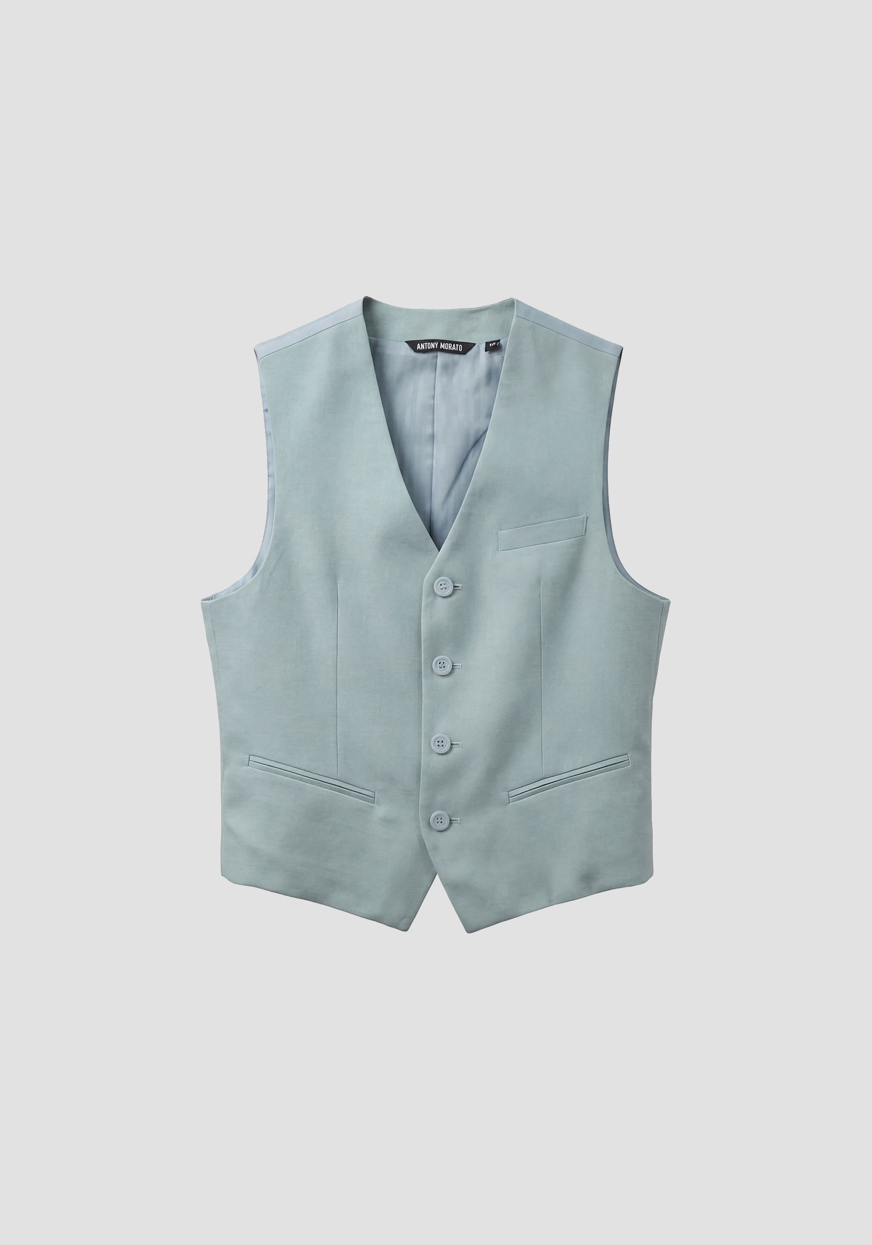 CHALECO SLIM FIT EN MEZCLA DE VISCOSA ELÁSTICA