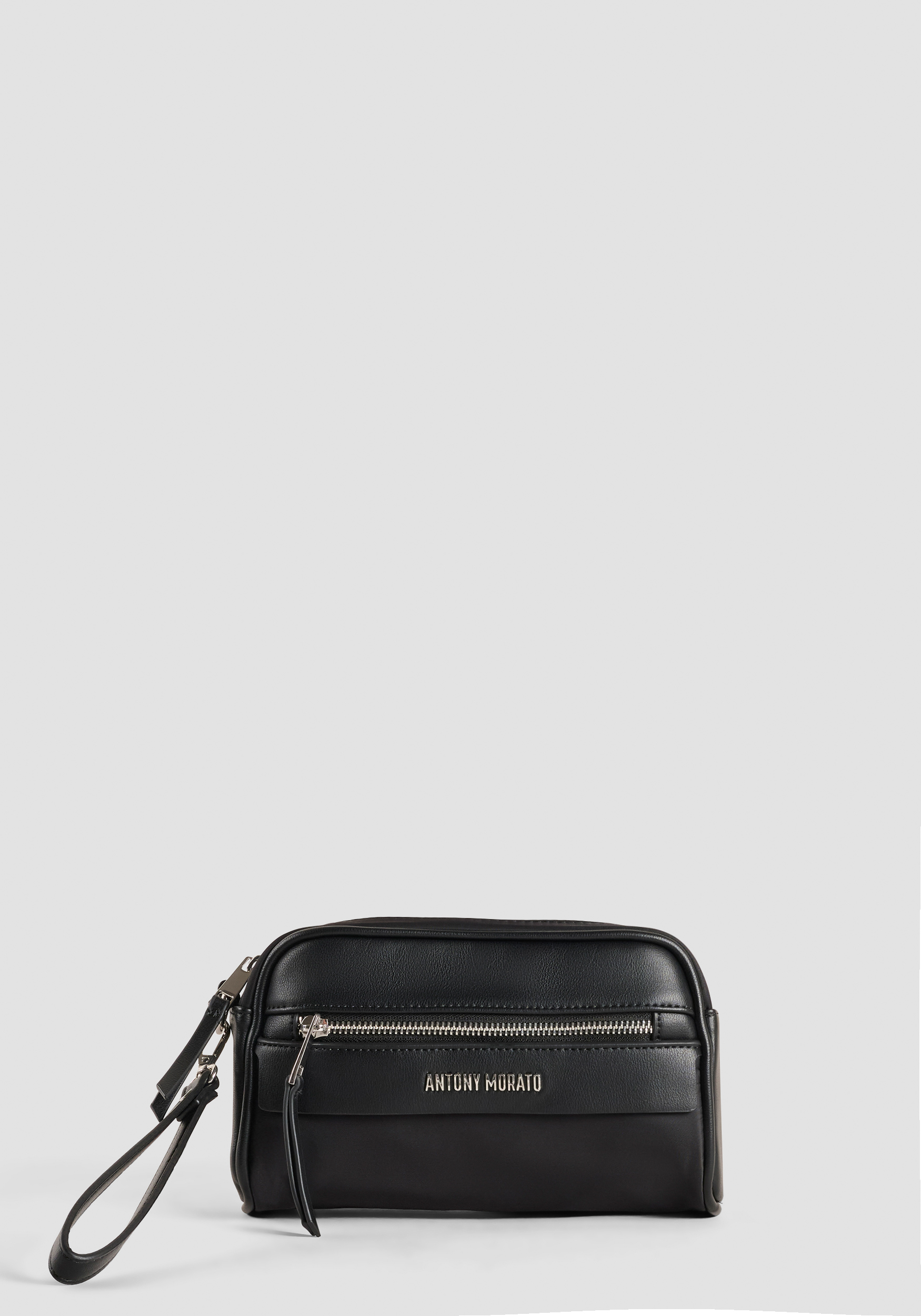 POUCH DE PIEL SINTÉTICA CON LOGO METALIZADO