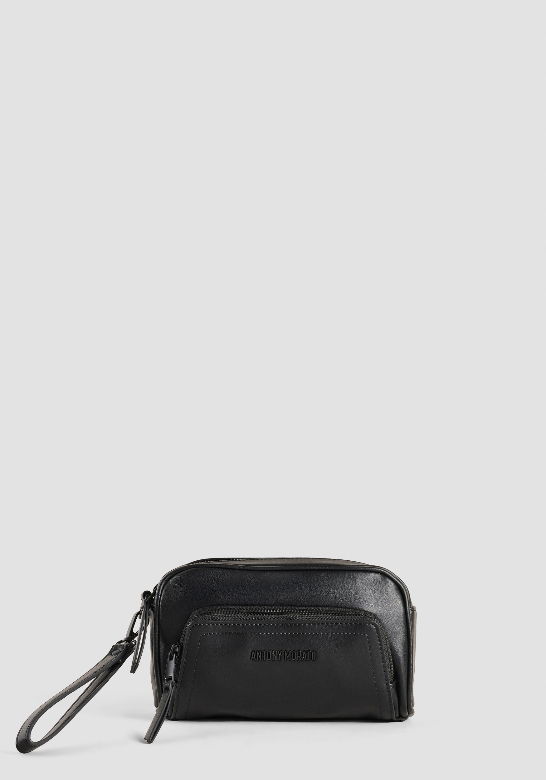 POUCH DE PIEL SINTÉTICA CON CREMALLERA