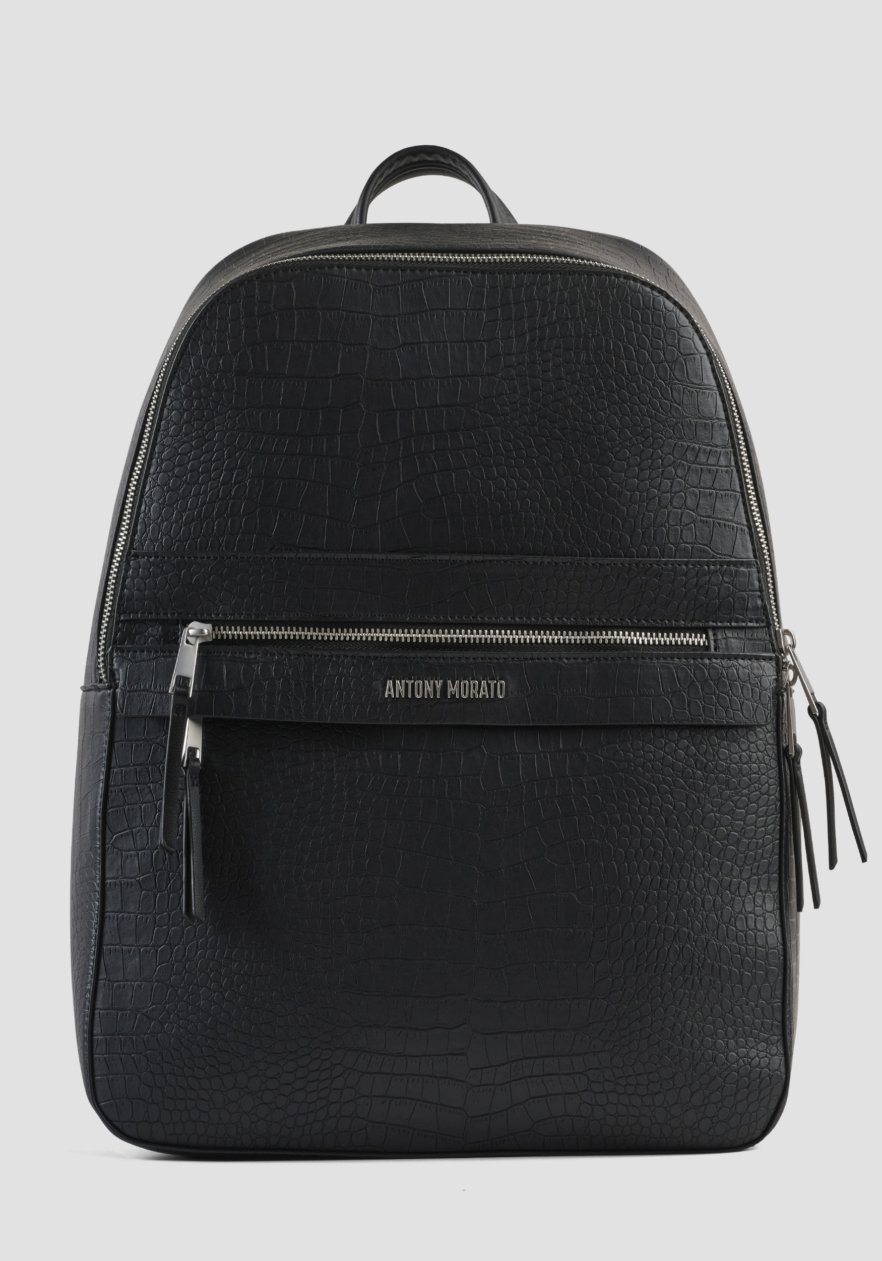 MOCHILA DE PIEL SINTÉTICA CON ESTAMPADO DE COCODRILO