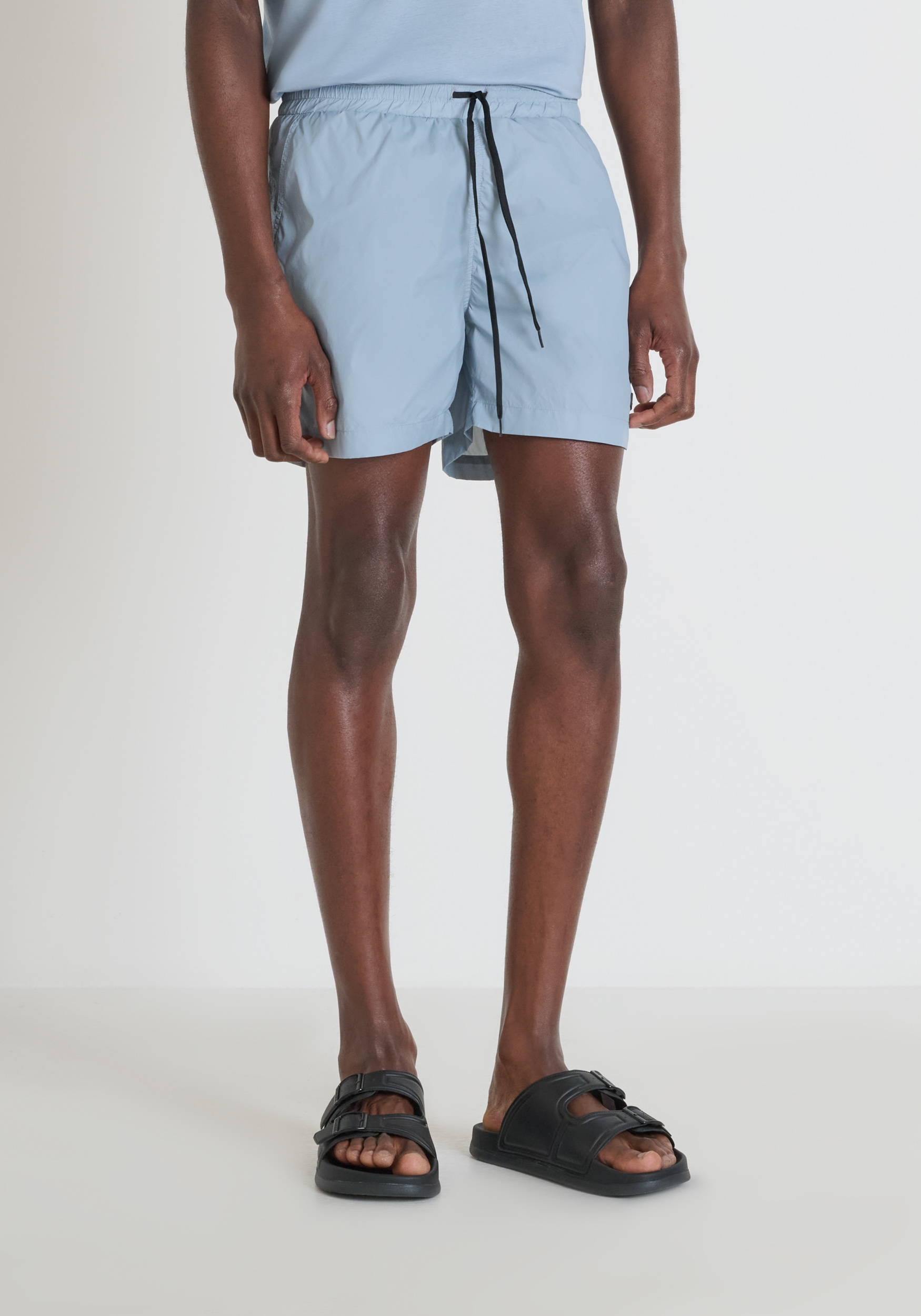 SWIMSUIT REGULAR FIT IN QUICK DRY PRINTED NYLON WITH LOGOED RUBBER PATCH