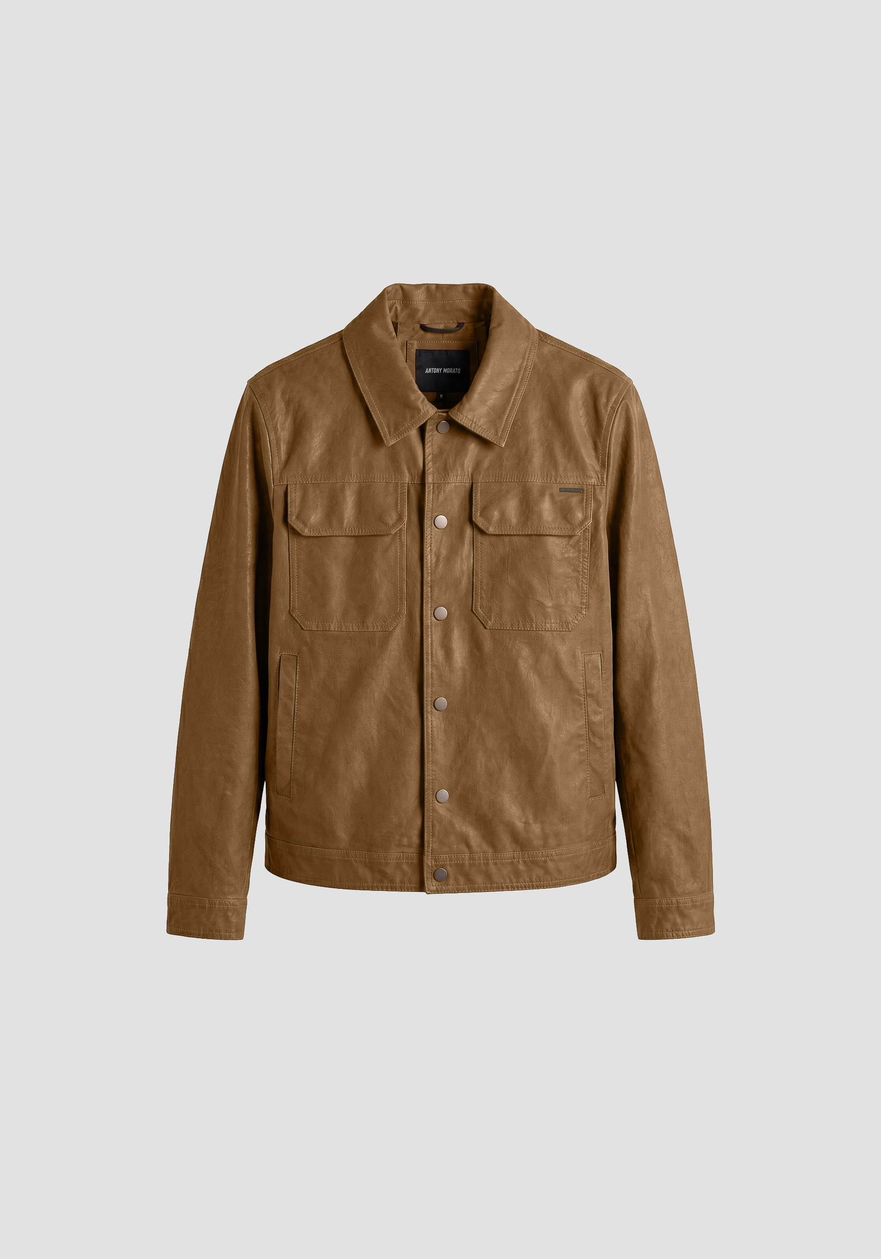 Cappotto beige slim fit in similpelle
