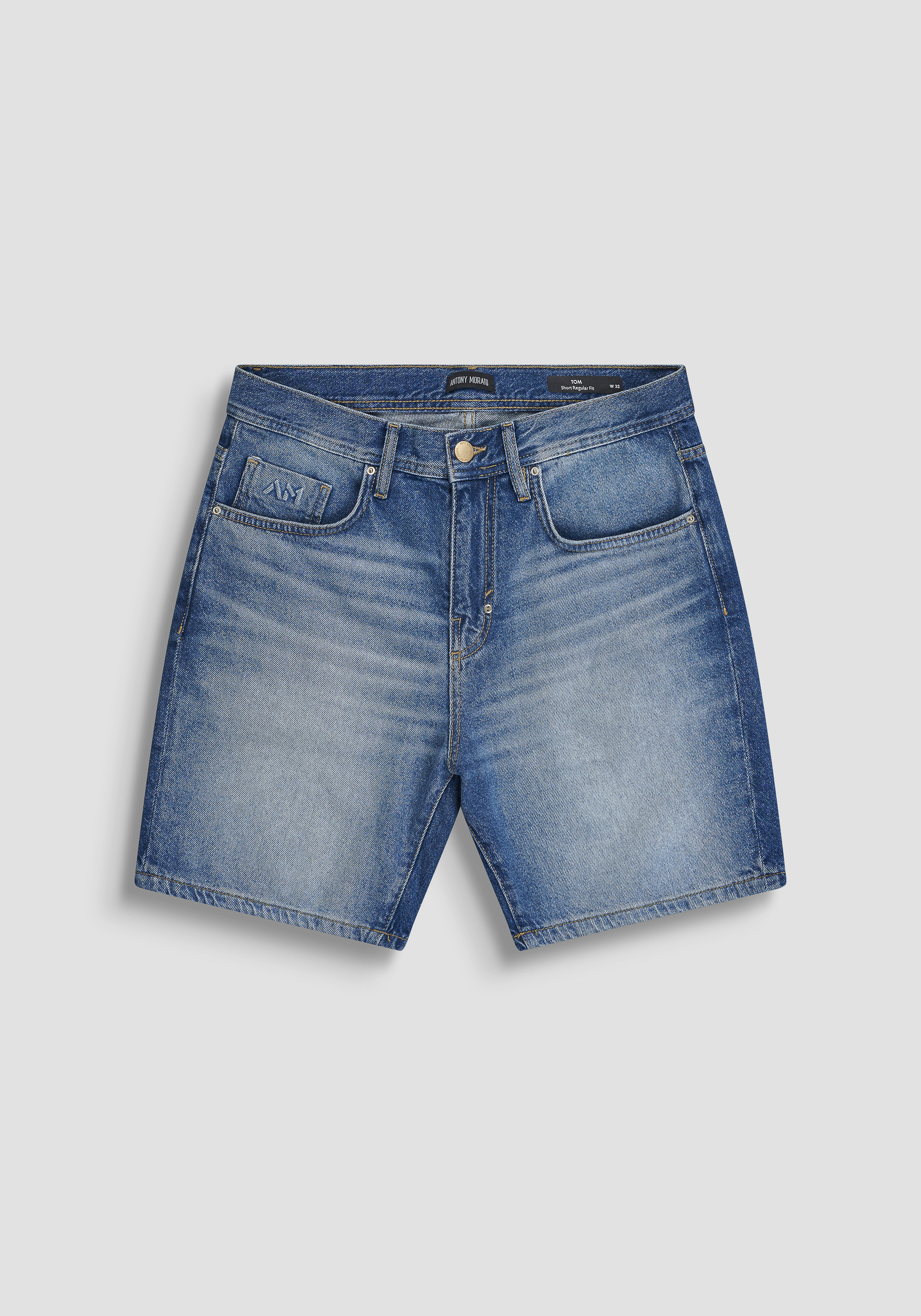 PANTALONES CORTOS REGULAR FIT DE TEJIDO VAQUERO AZUL