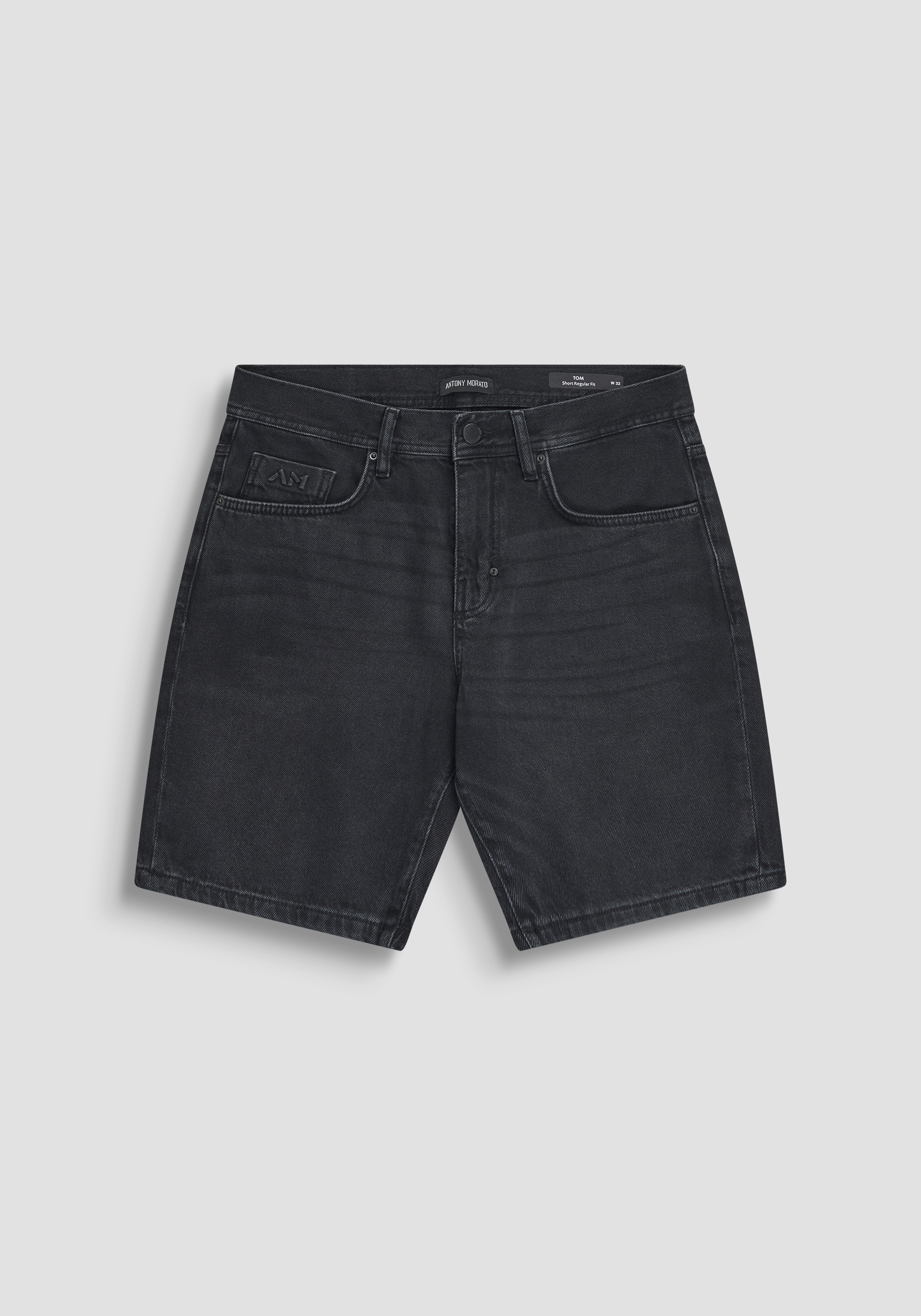 PANTALONES CORTOS REGULAR FIT «TOM» DE TEJIDO VAQUERO NEGRO