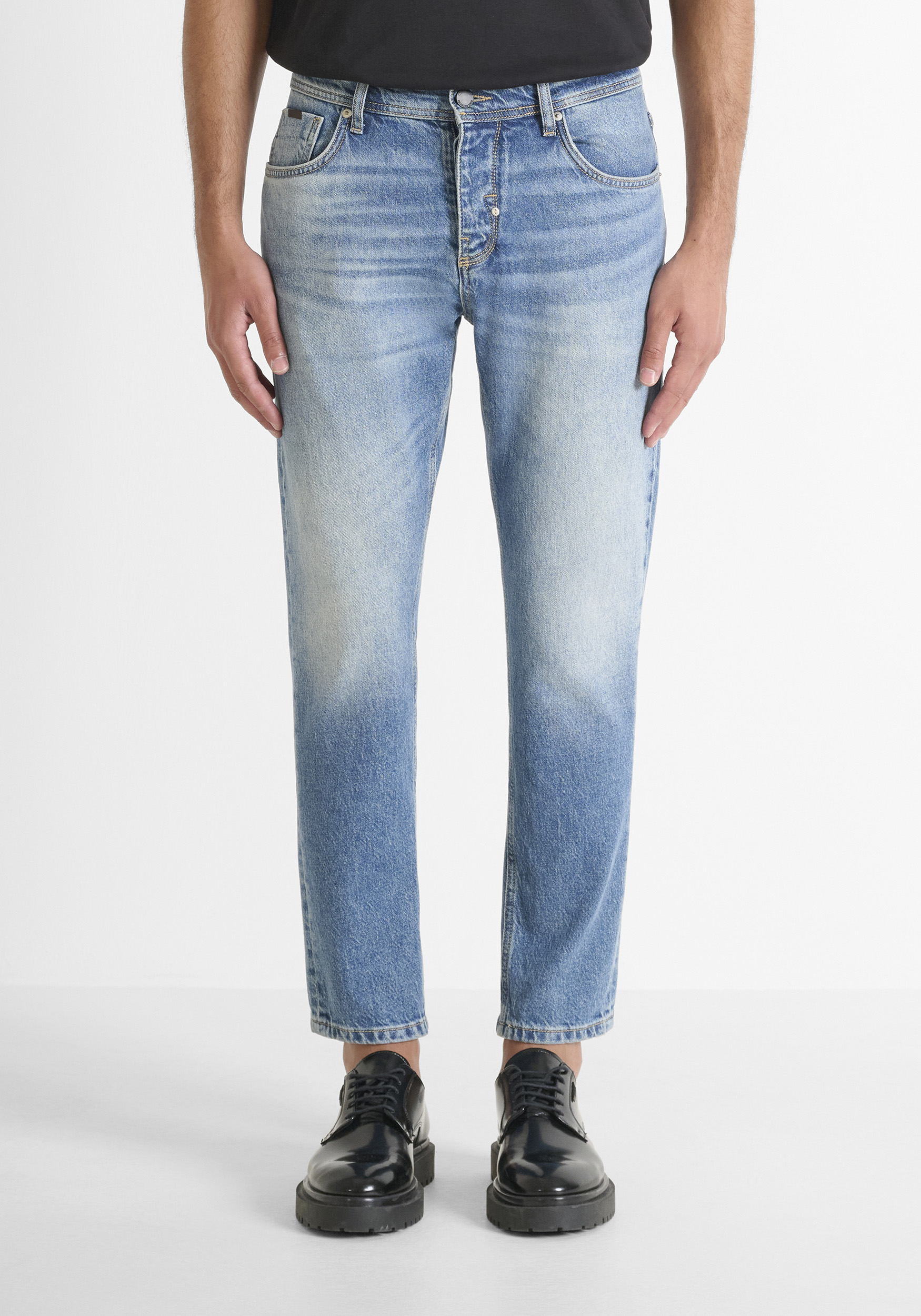 VAQUEROS «ARGON» SLIM FIT LARGO TOBILLO EN DENIM EFECTO DESGASTADO