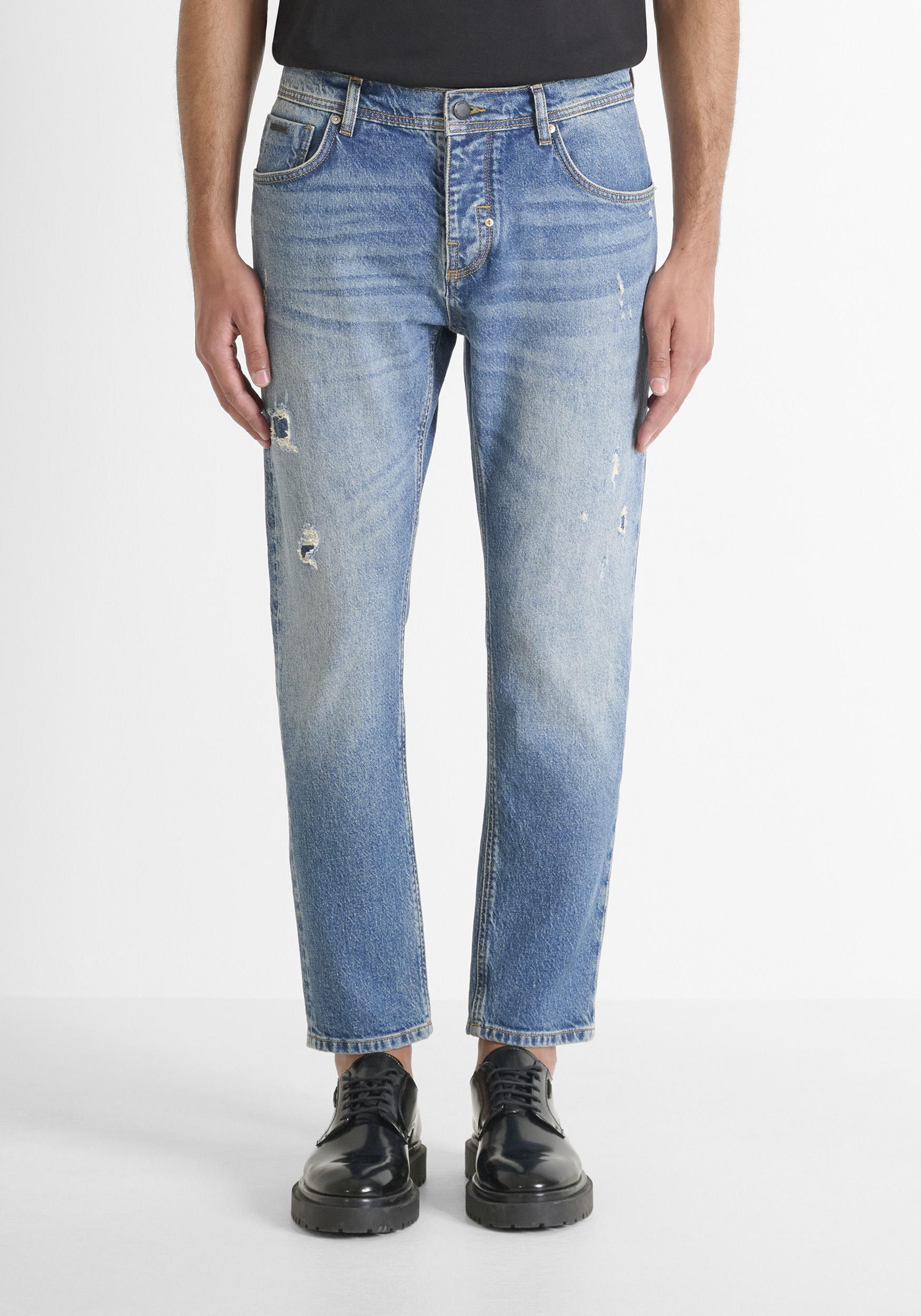 VAQUEROS «ARGON» SLIM FIT LARGO TOBILLO EN DENIM EFECTO DESGASTADO