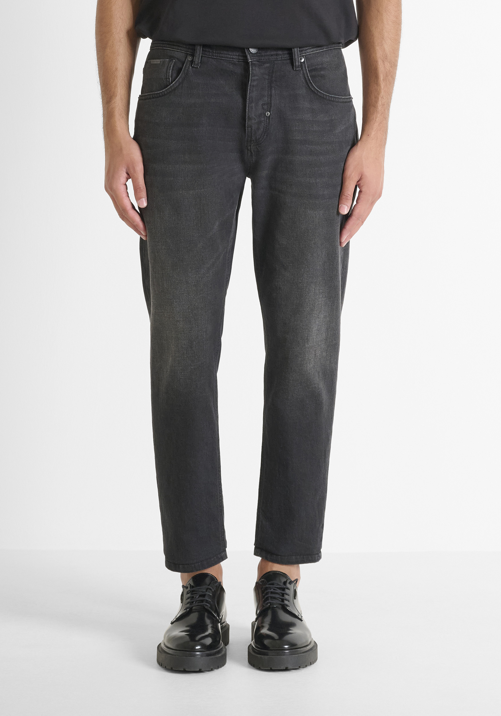 VAQUEROS «ARGON» SLIM FIT LARGO TOBILLO EN DENIM NEGRO