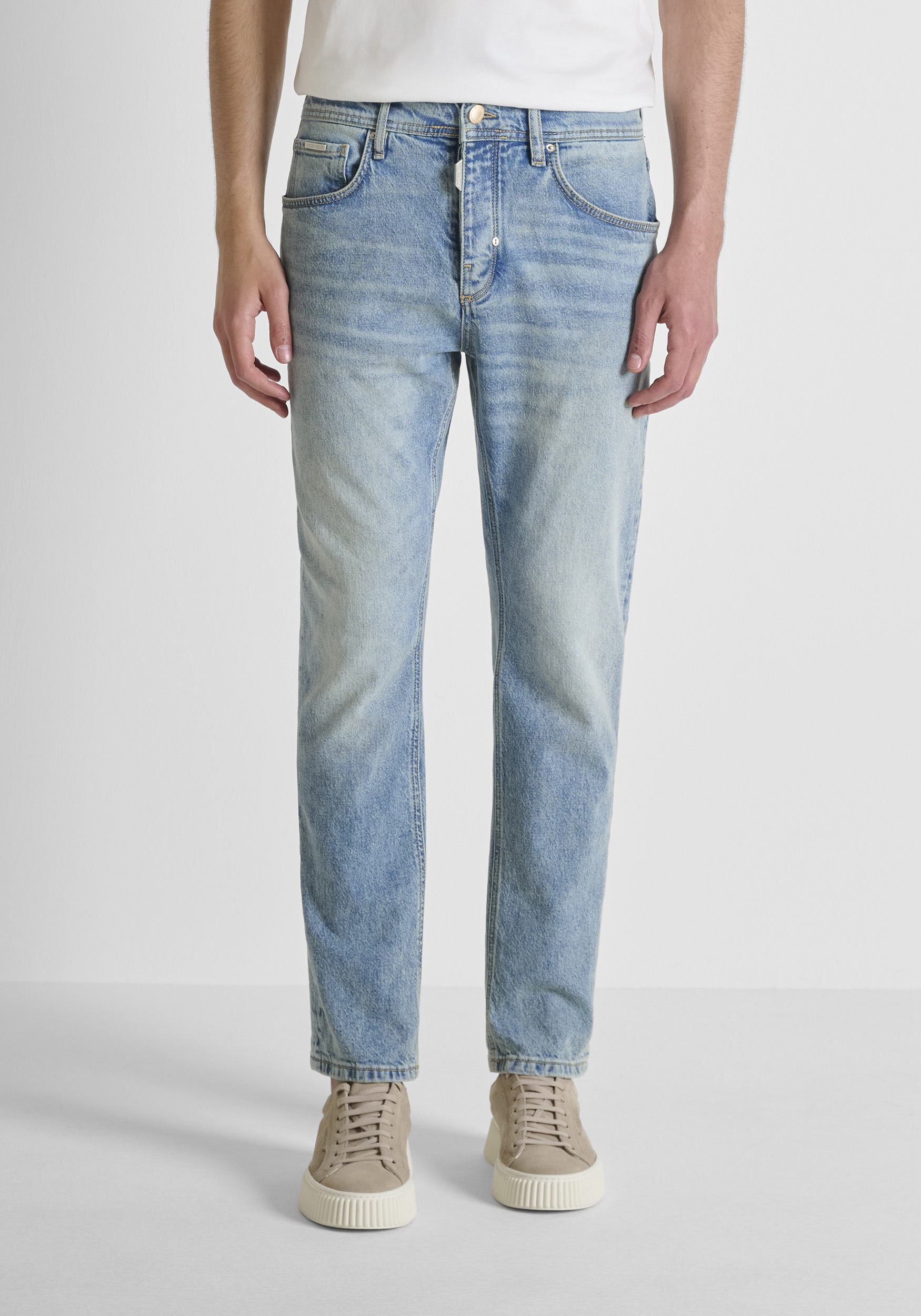 VAQUEROS SLIM CROPPED FIT «JIMI» DE TEJIDO VAQUERO CLARO