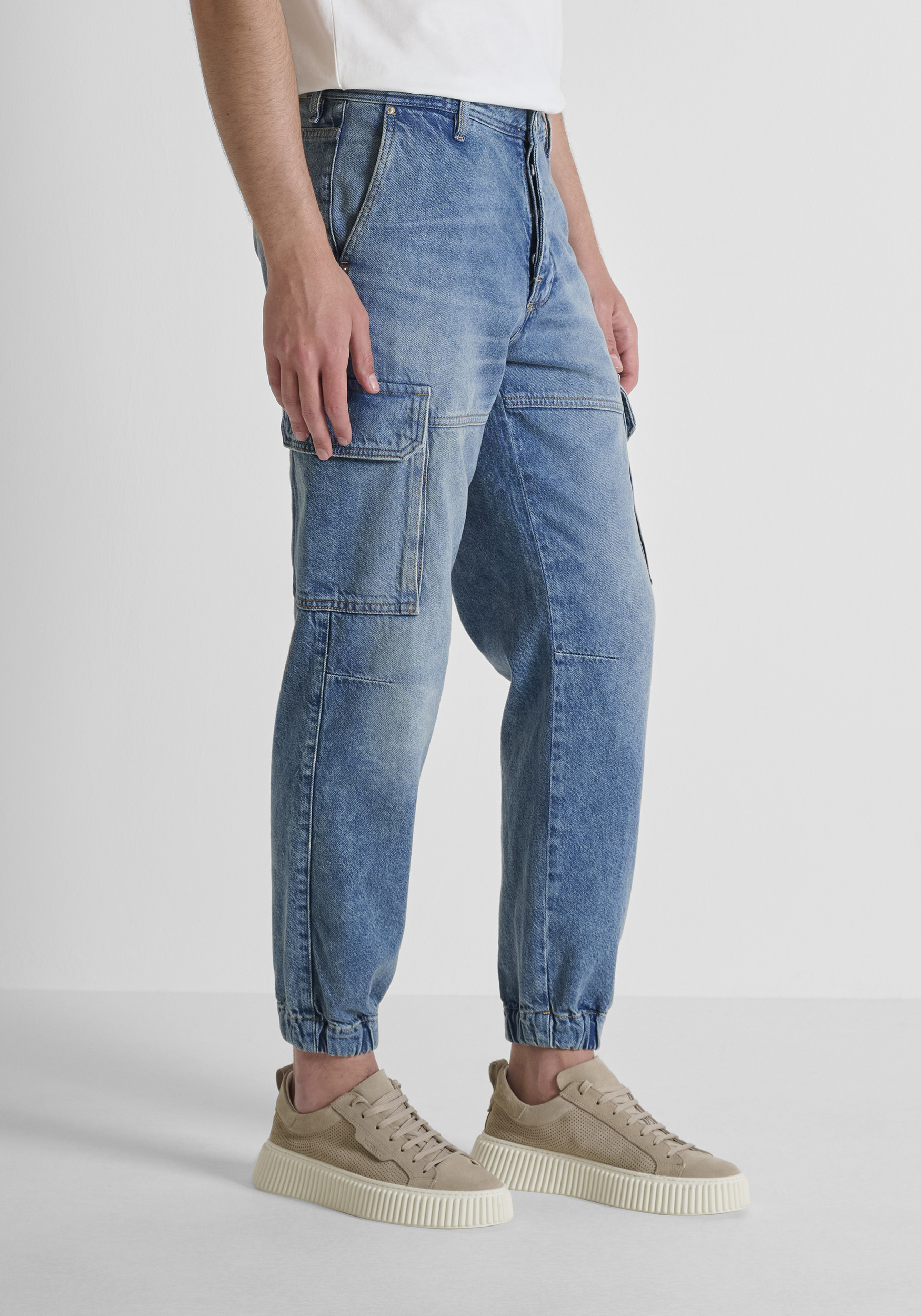 VAQUEROS REGULAR FIT «JAY» DE TEJIDO VAQUERO AZUL CON ELÁSTICO