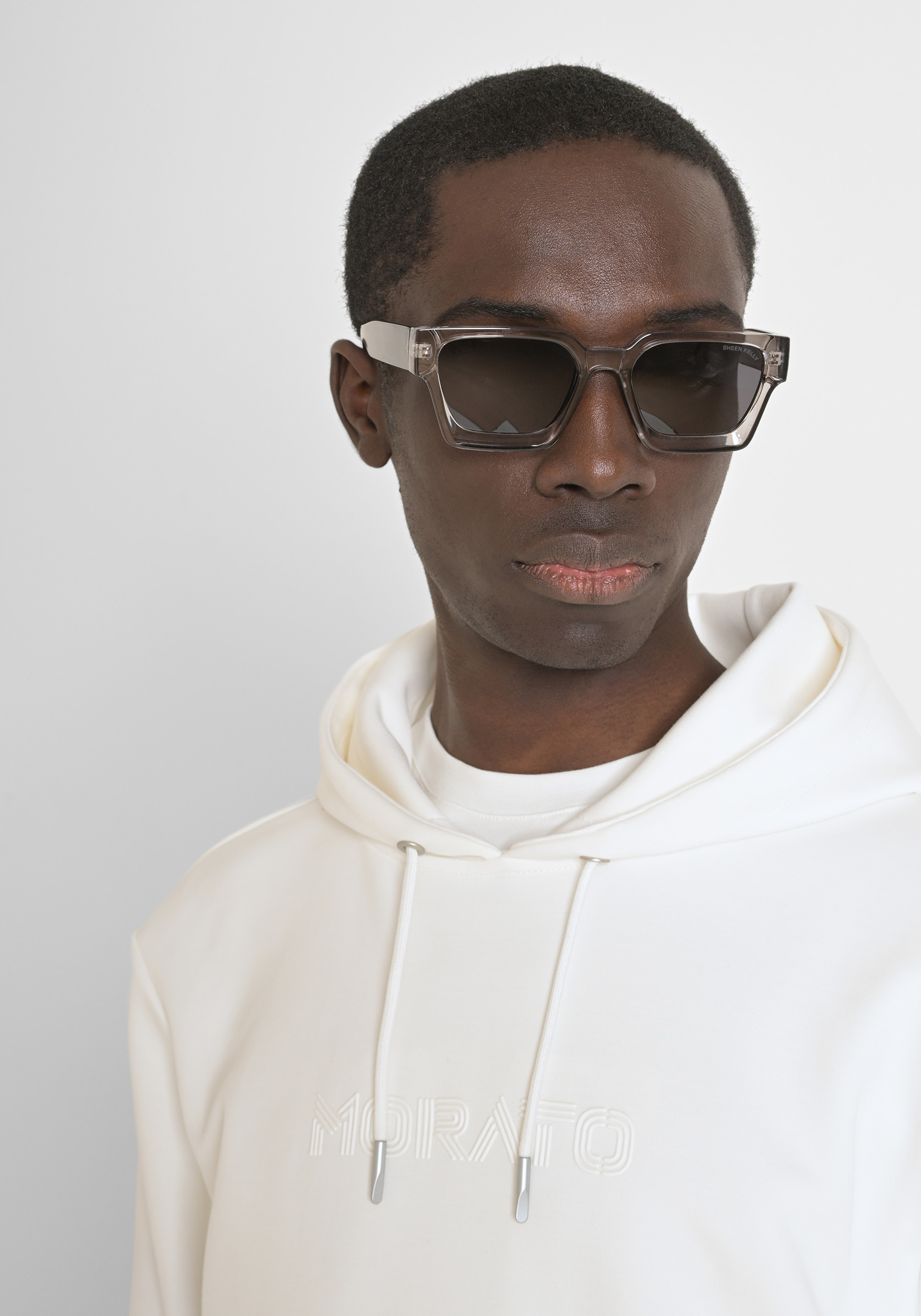 HOODIE RELAXED FIT IN COTTON BLEND WITH FOAM PRINT LOGO