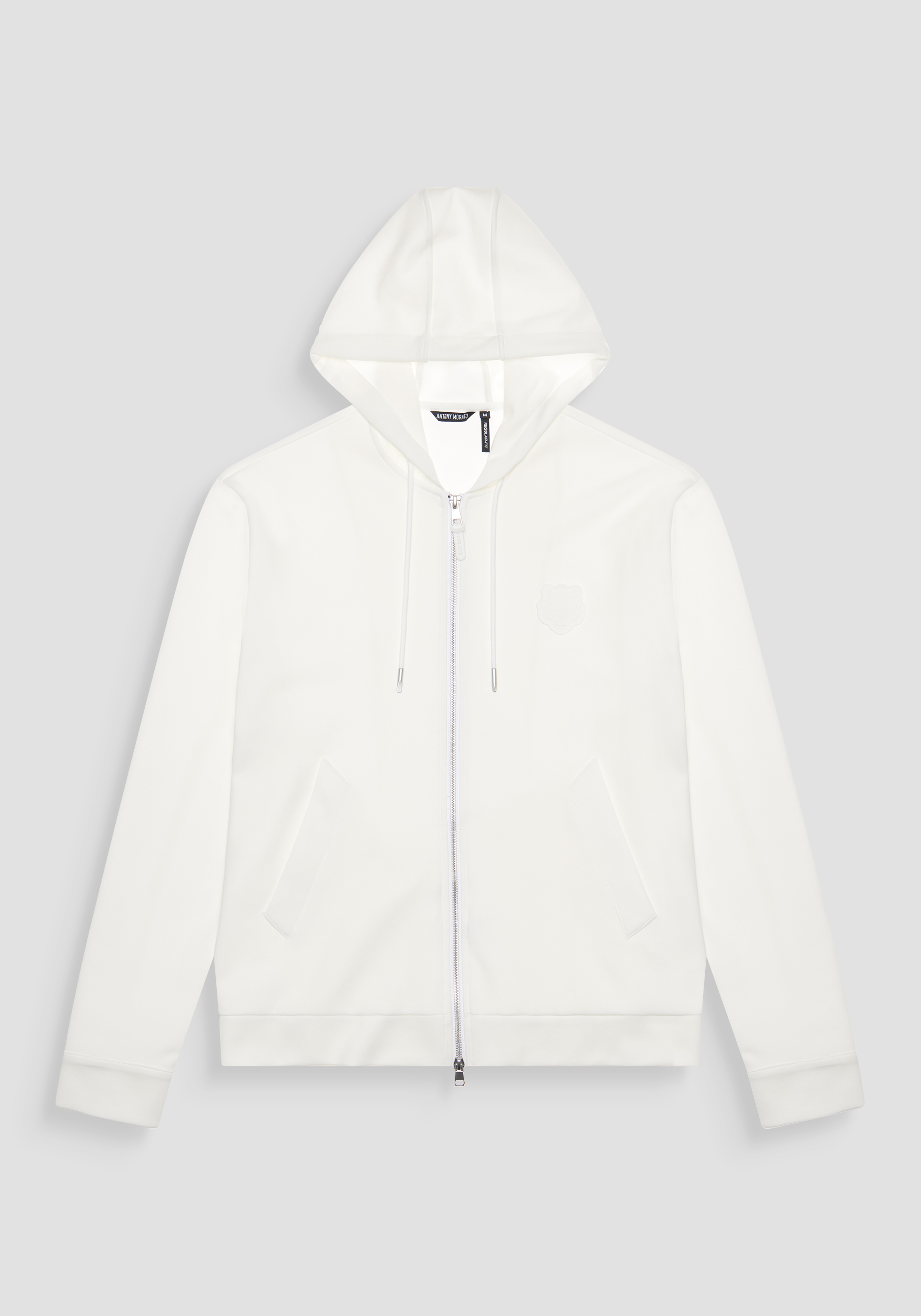 SUDADERA CON CAPUCHA REGULAR FIT DE MEZCLA DE ALGODÓN CON PARCHE DE TIGRE