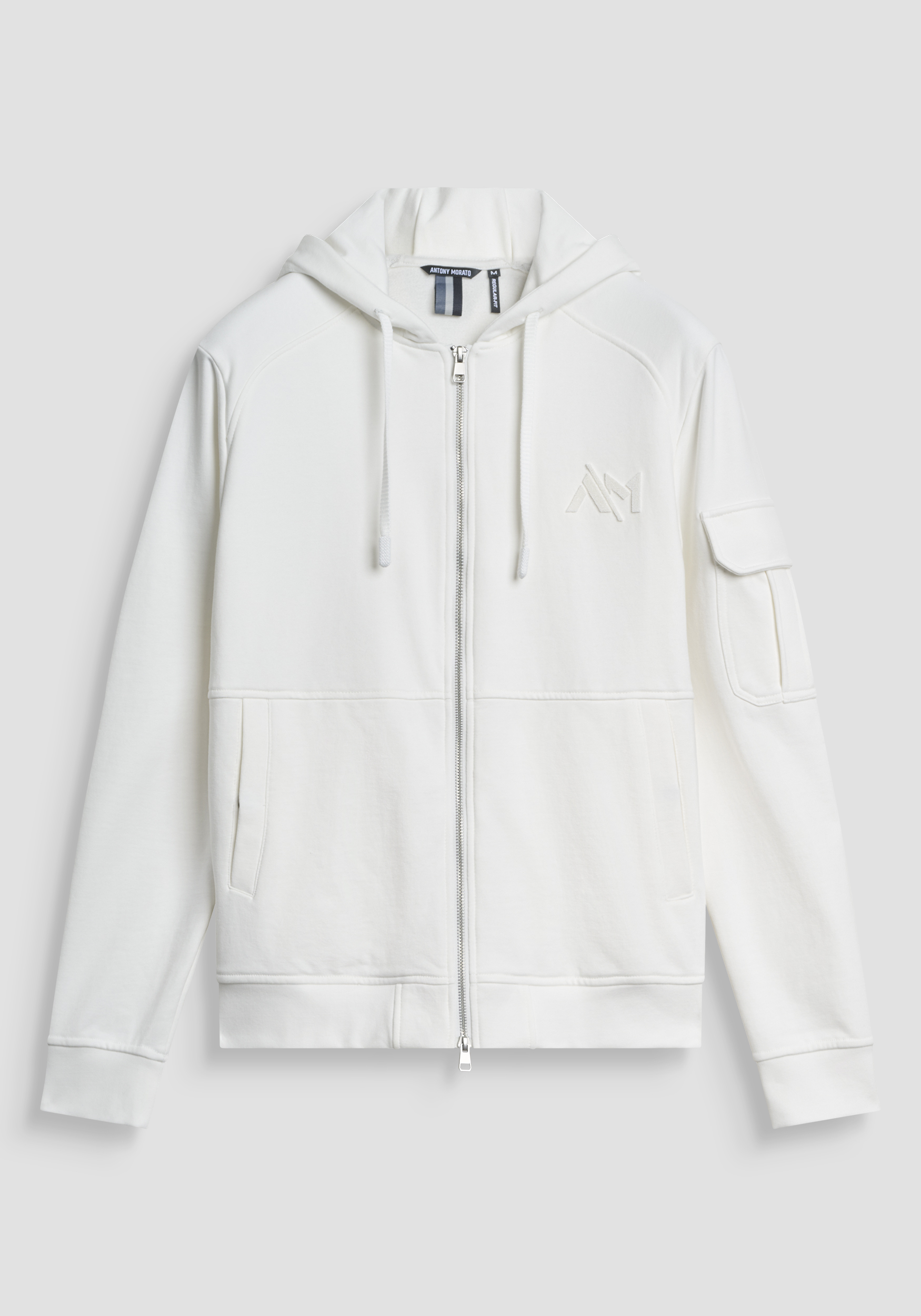 SUDADERA CON CAPUCHA Y CREMALLERA REGULAR FIT EN MEZCLA ALGODÓN SOSTENIBLE