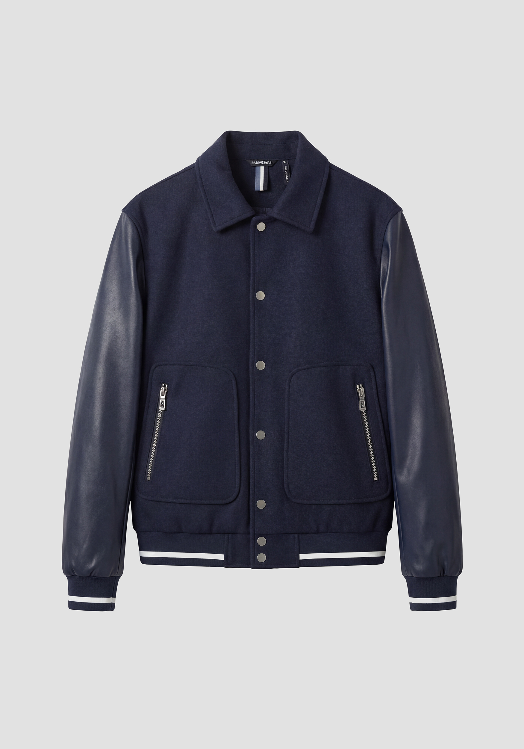 SUDADERA BÓMBER REGULAR FIT DE MEZCLA DE ALGODÓN CON PARCHE CON LOGOTIPO