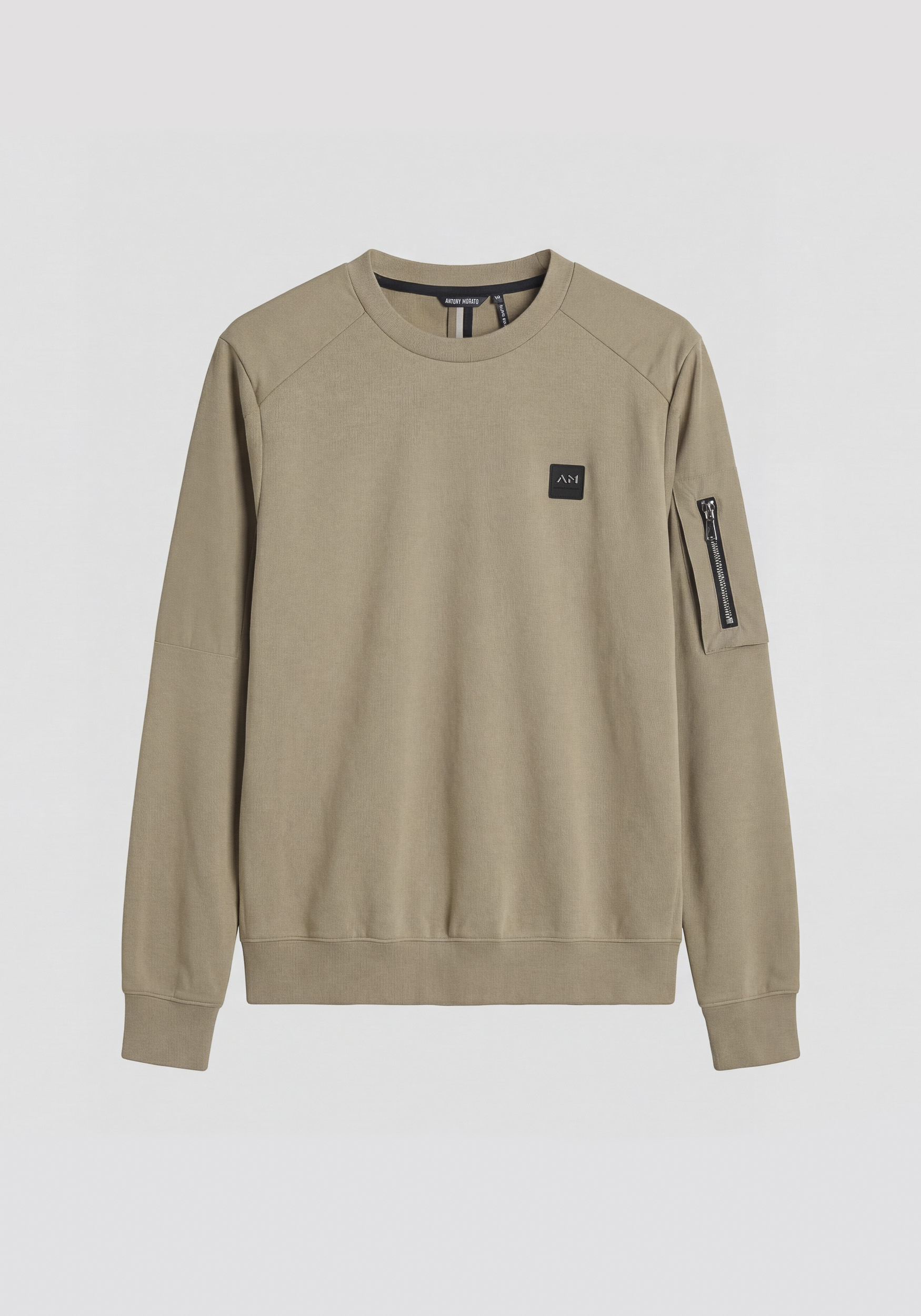 SUDADERA REGULAR FIT DE MEZCLA DE ALGODÓN CON BOLSILLO CON CREMALLERA