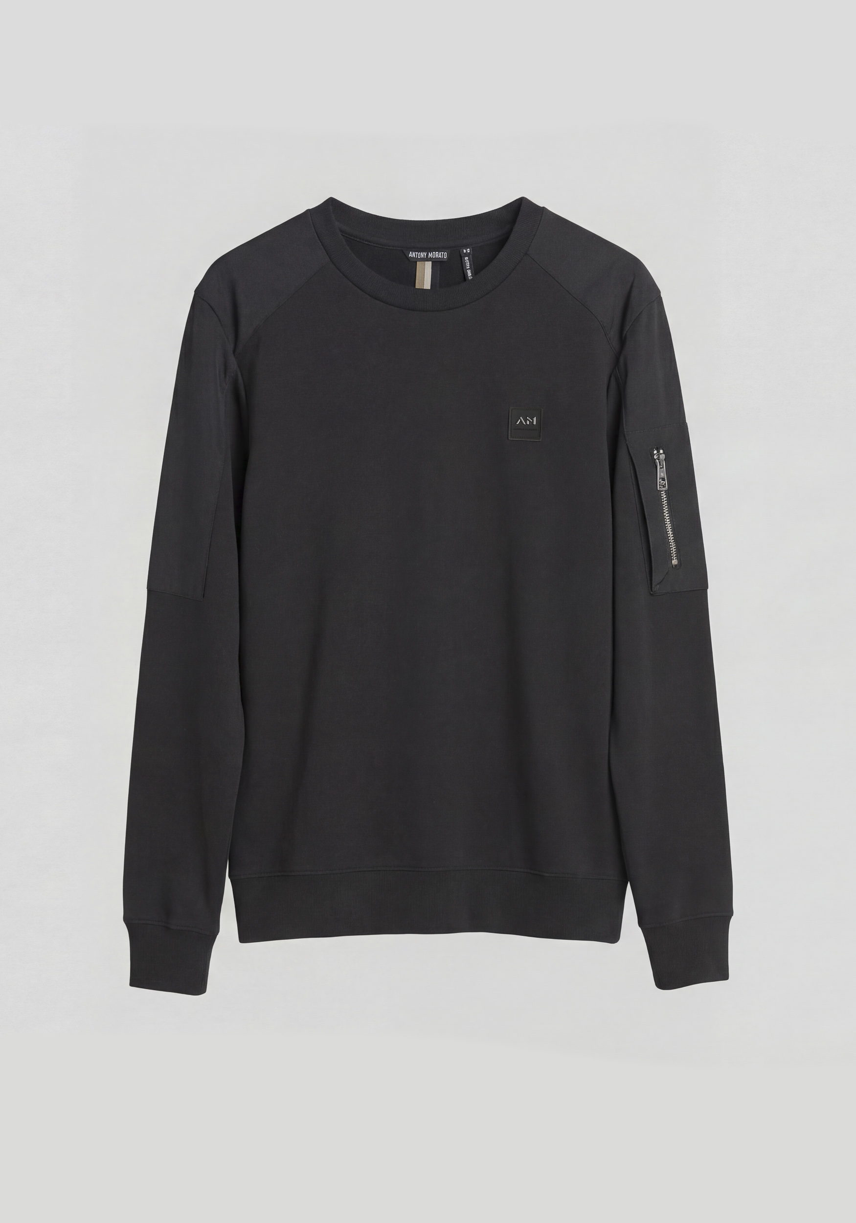 SUDADERA REGULAR FIT DE MEZCLA DE ALGODÓN CON BOLSILLO CON CREMALLERA