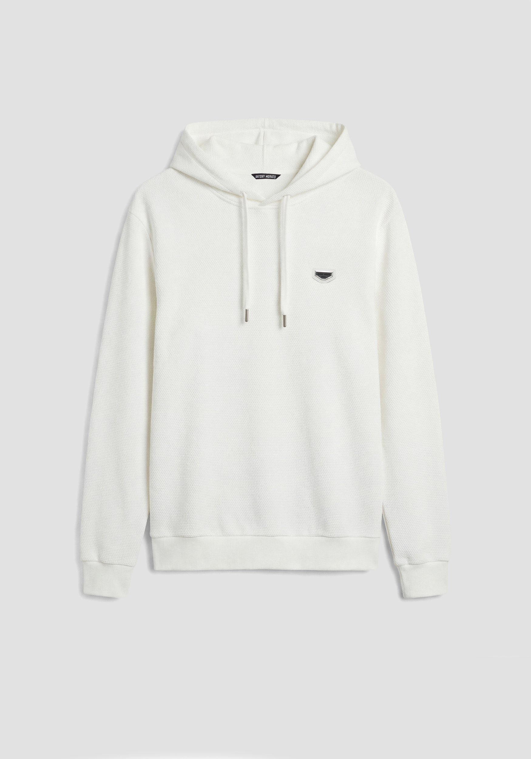 SUDADERA CON CAPUCHA RELAXED FIT DE MEZCLA DE ALGODÓN DOBBY CON LOGOTIPO BORDADO