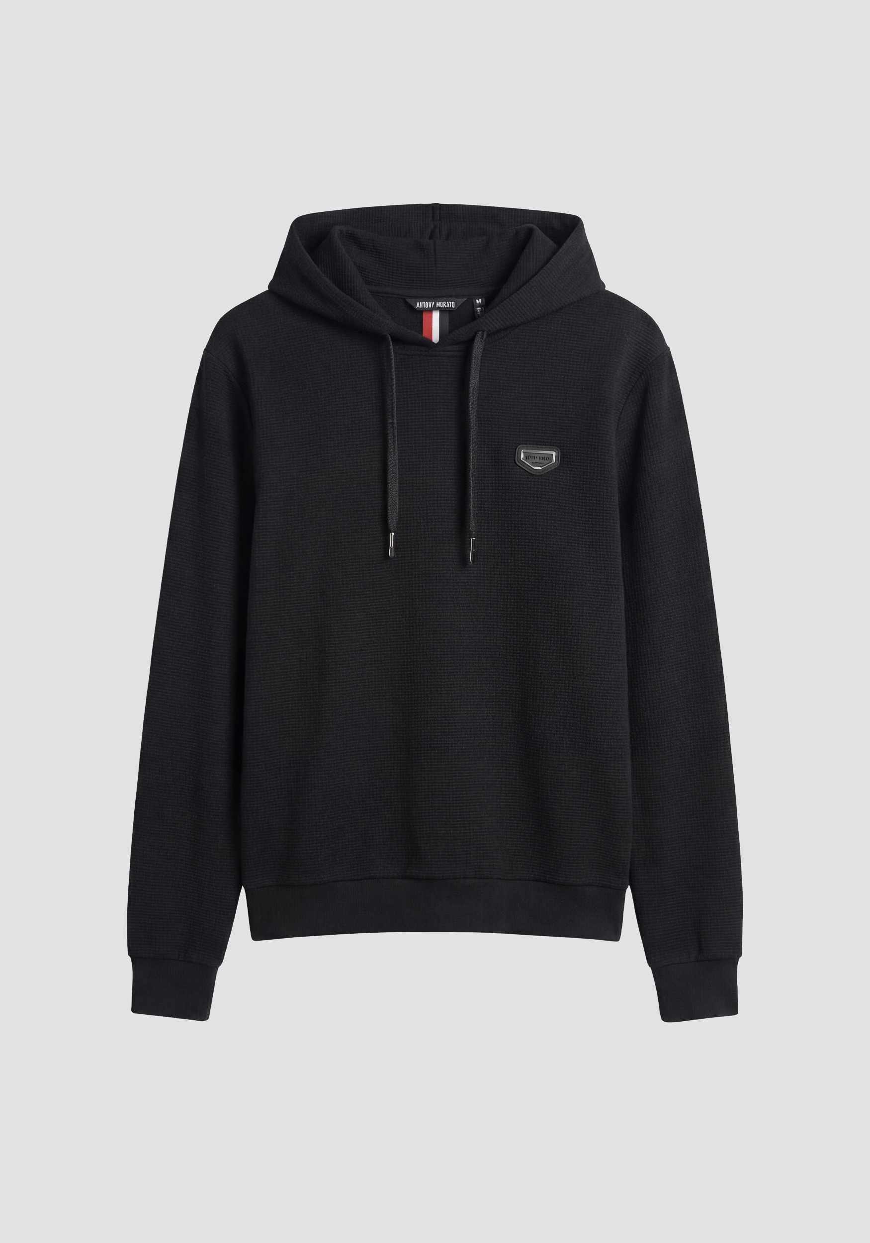 SUDADERA CON CAPUCHA RELAXED FIT DE MEZCLA DE ALGODÓN DOBBY CON LOGOTIPO BORDADO