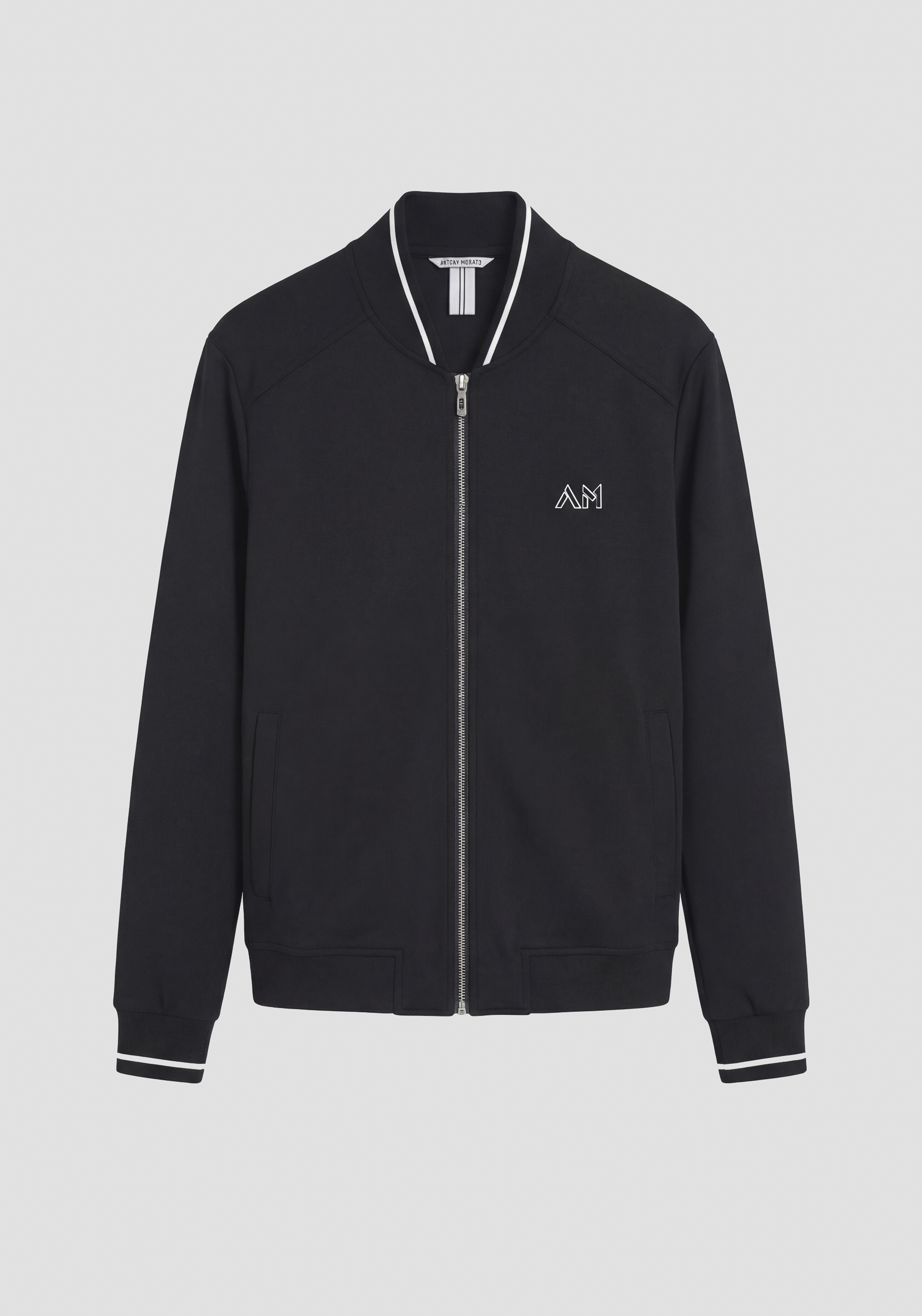 SUDADERA REGULAR FIT CON CREMALLERA DE MEZCLA DE ALGODÓN INTERLOCK