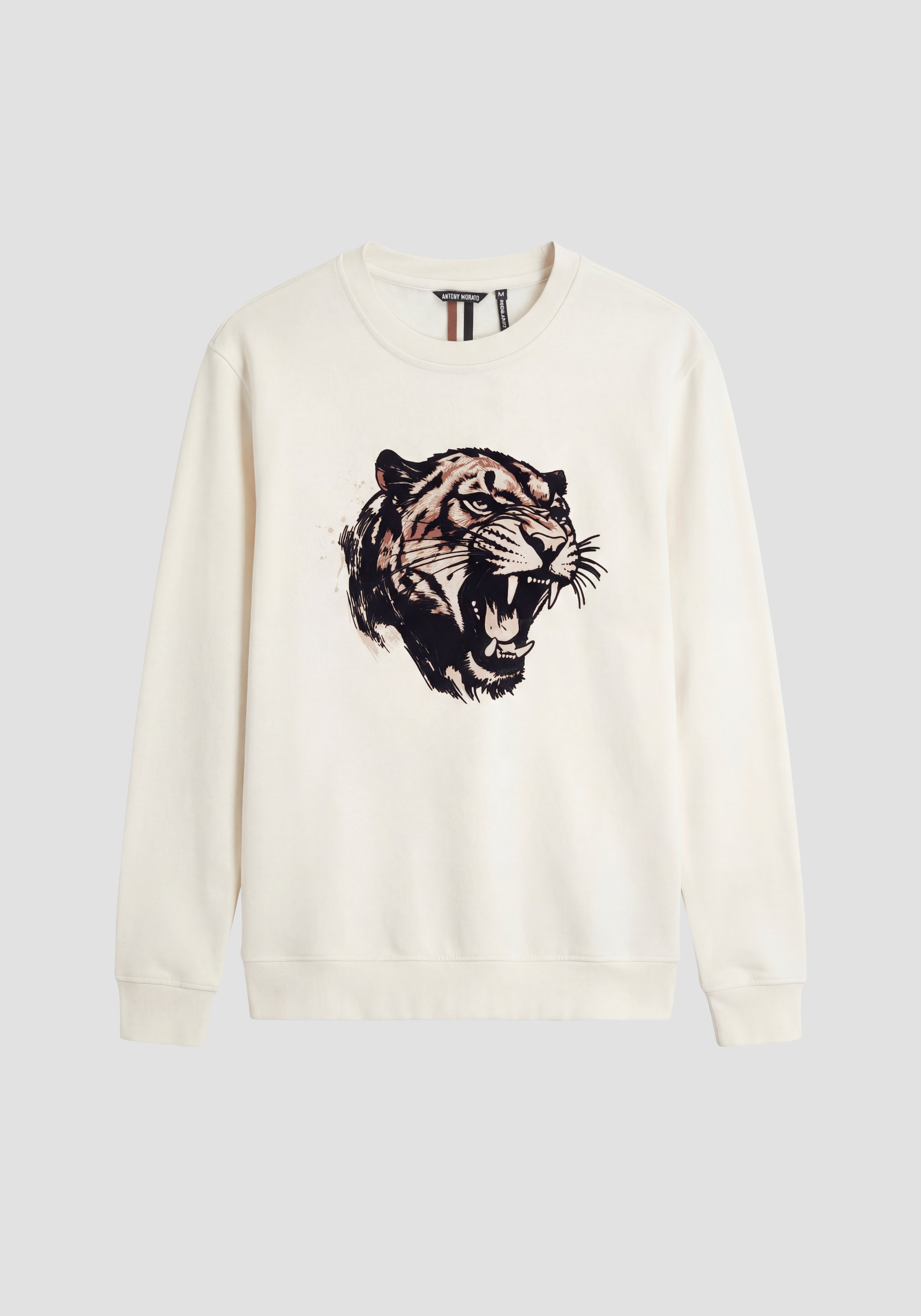 REGULAR FIT SWEATSHIRT IN SUSTAINABLE COTTON BLEND WITH TIGER PRINT