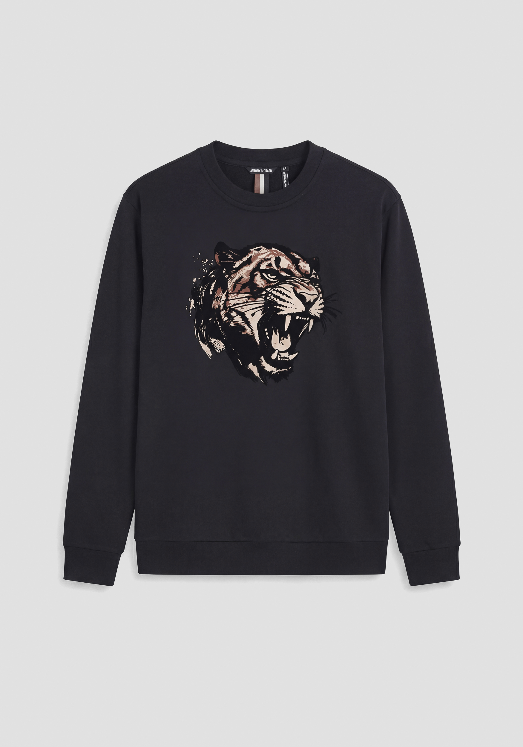 REGULAR FIT SWEATSHIRT IN SUSTAINABLE COTTON BLEND WITH TIGER PRINT