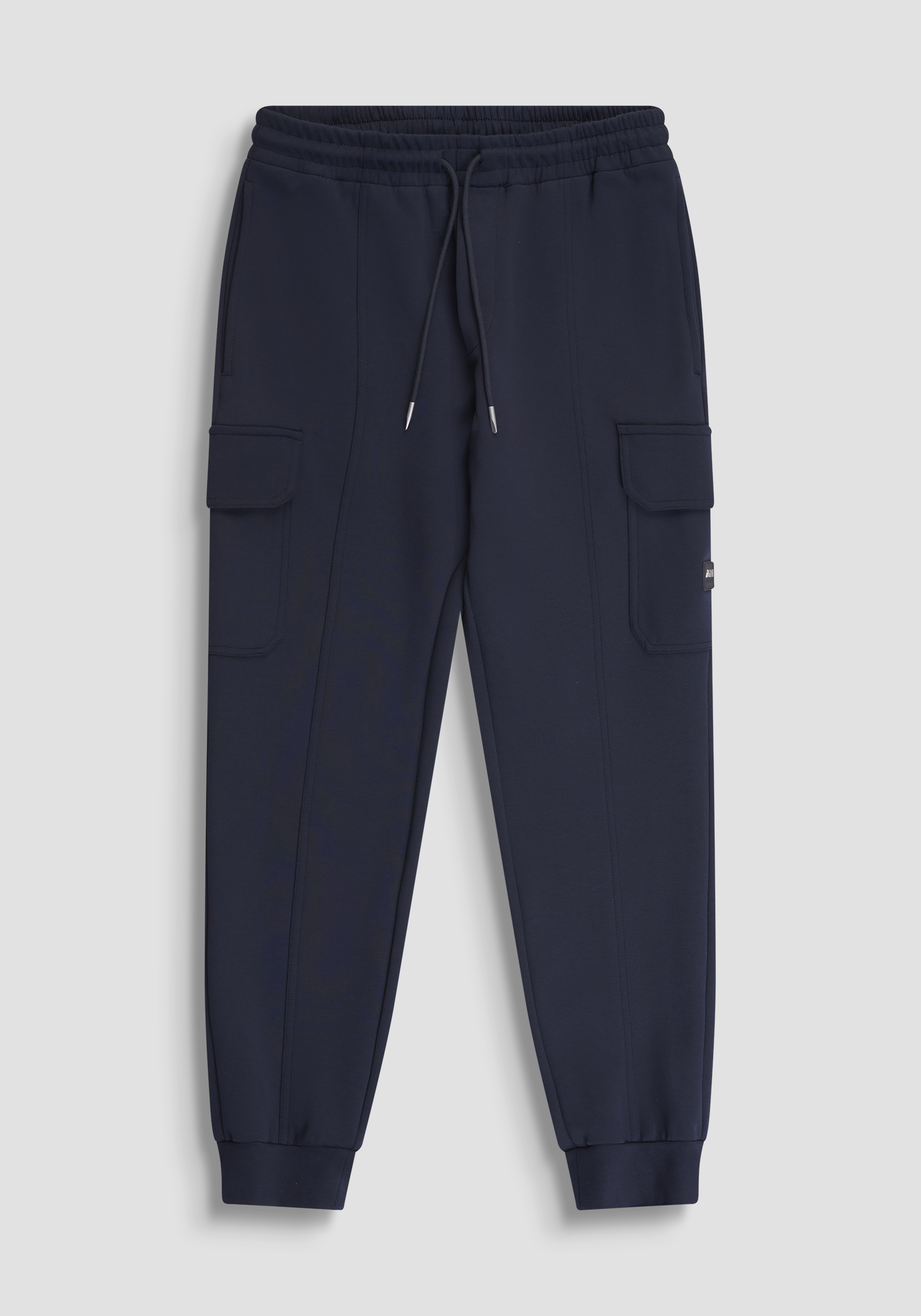 REGULAR FIT SWEATPANTS IN INTERLOCK COTTON BLEND WITH LOGO PATCH