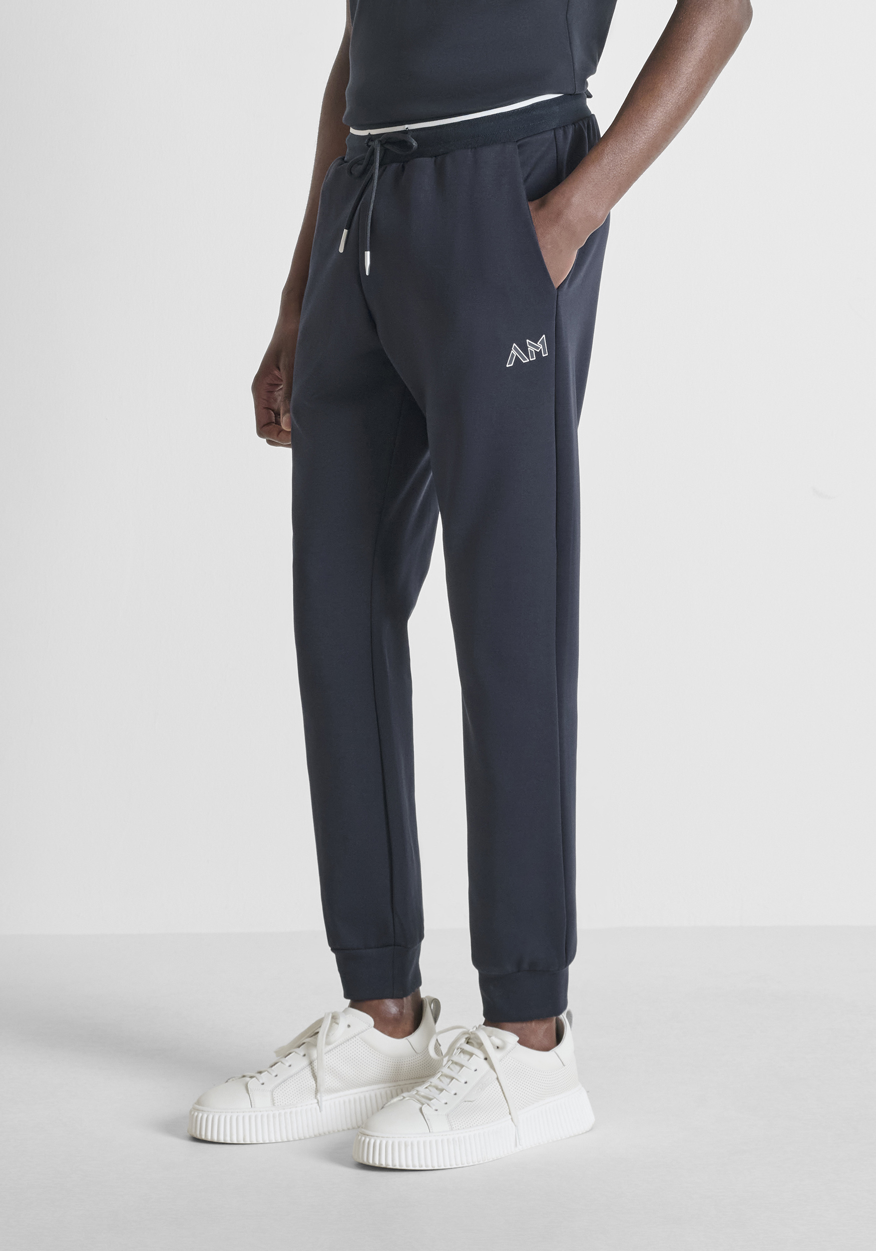 PANTALONES REGULAR FIT DE MEZCLA DE ALGODÓN INTERLOCK CON ELÁSTICO