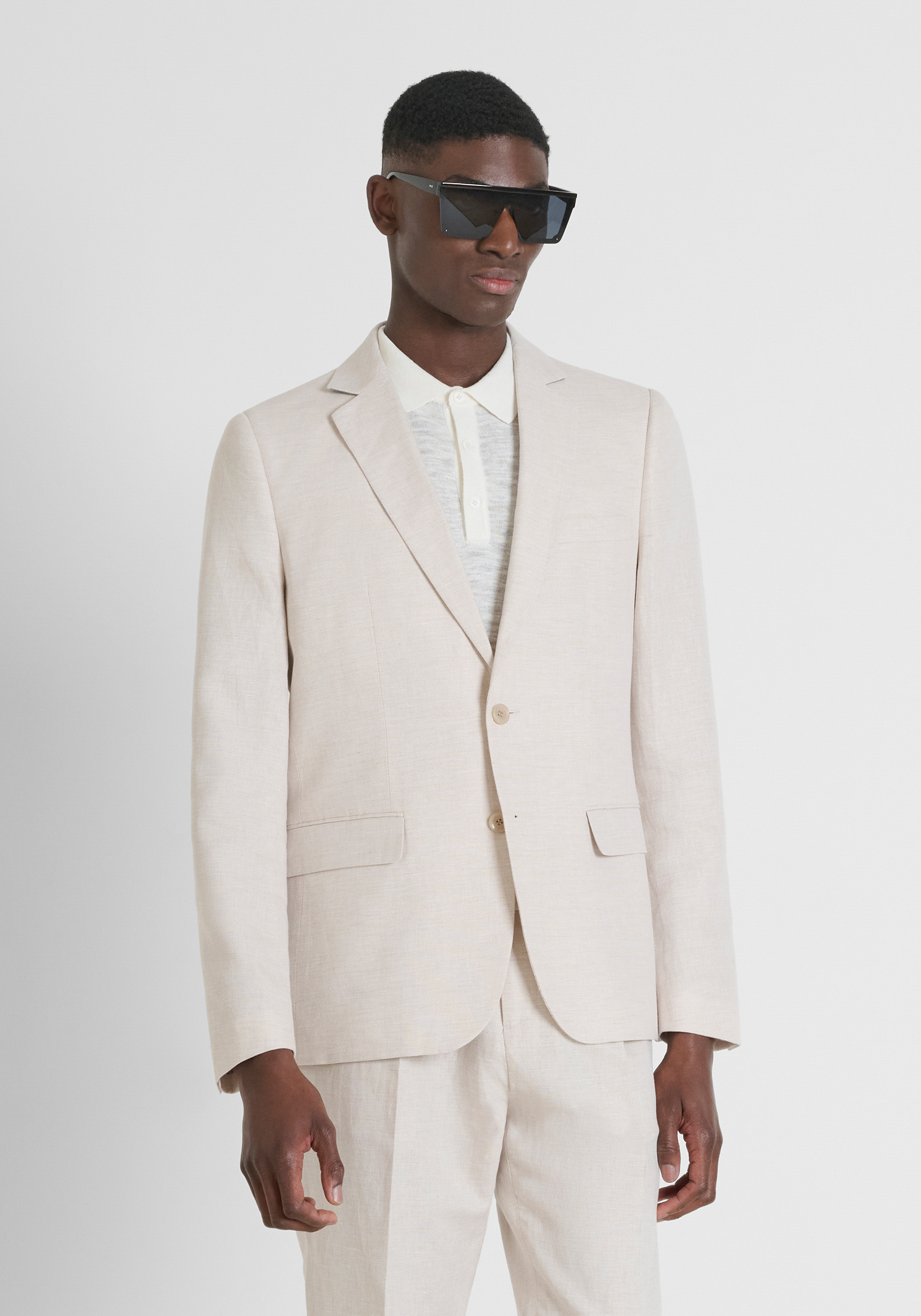 CHAQUETA REGULAR FIT «LUIS» EN MEZCLA DE ALGODÓN Y LINO