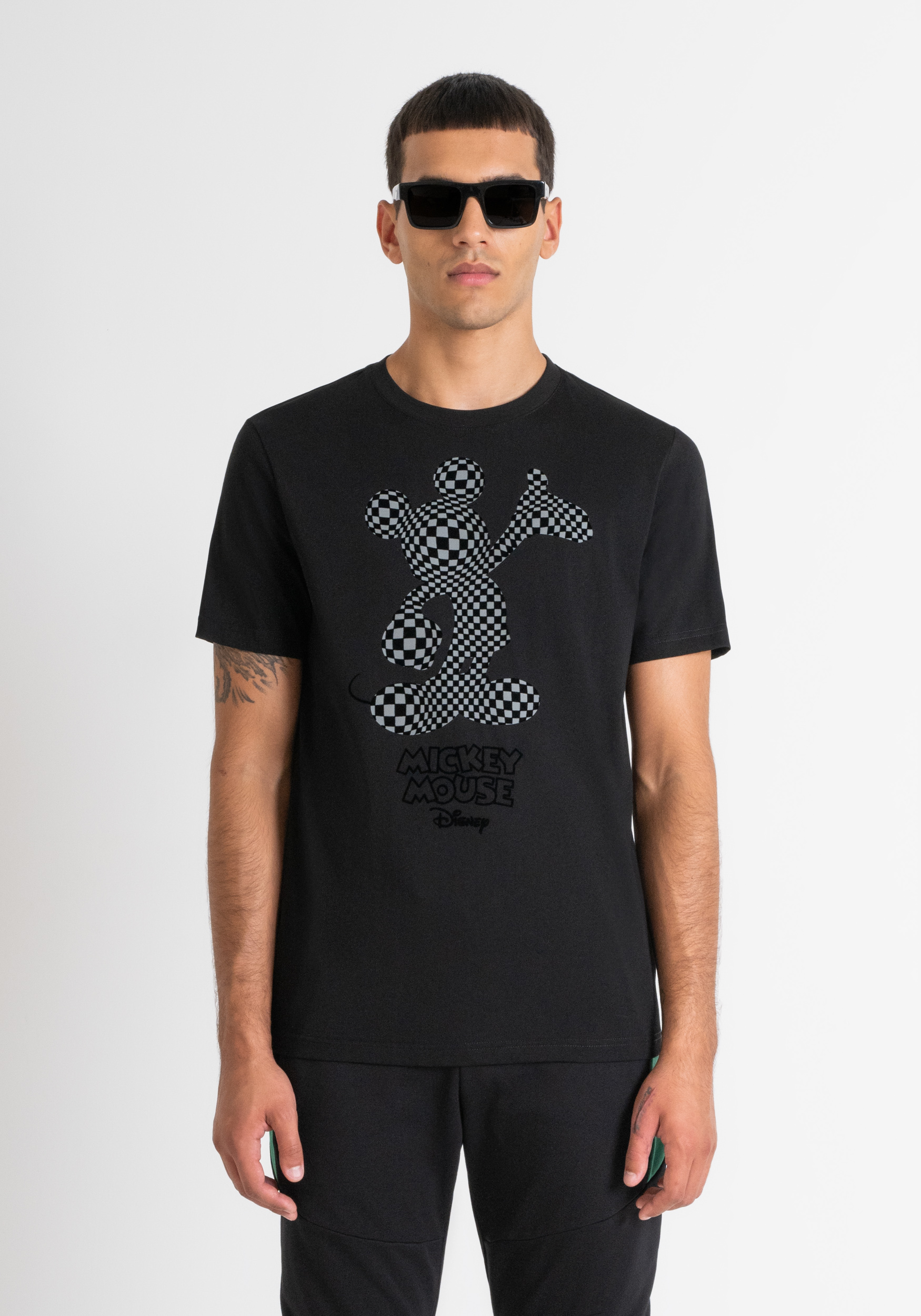 CAMISETA REGULAR FIT DE JERSEY DE ALGODÓN BLANCO CON ESTAMPADO «MICKEY MOUSE»